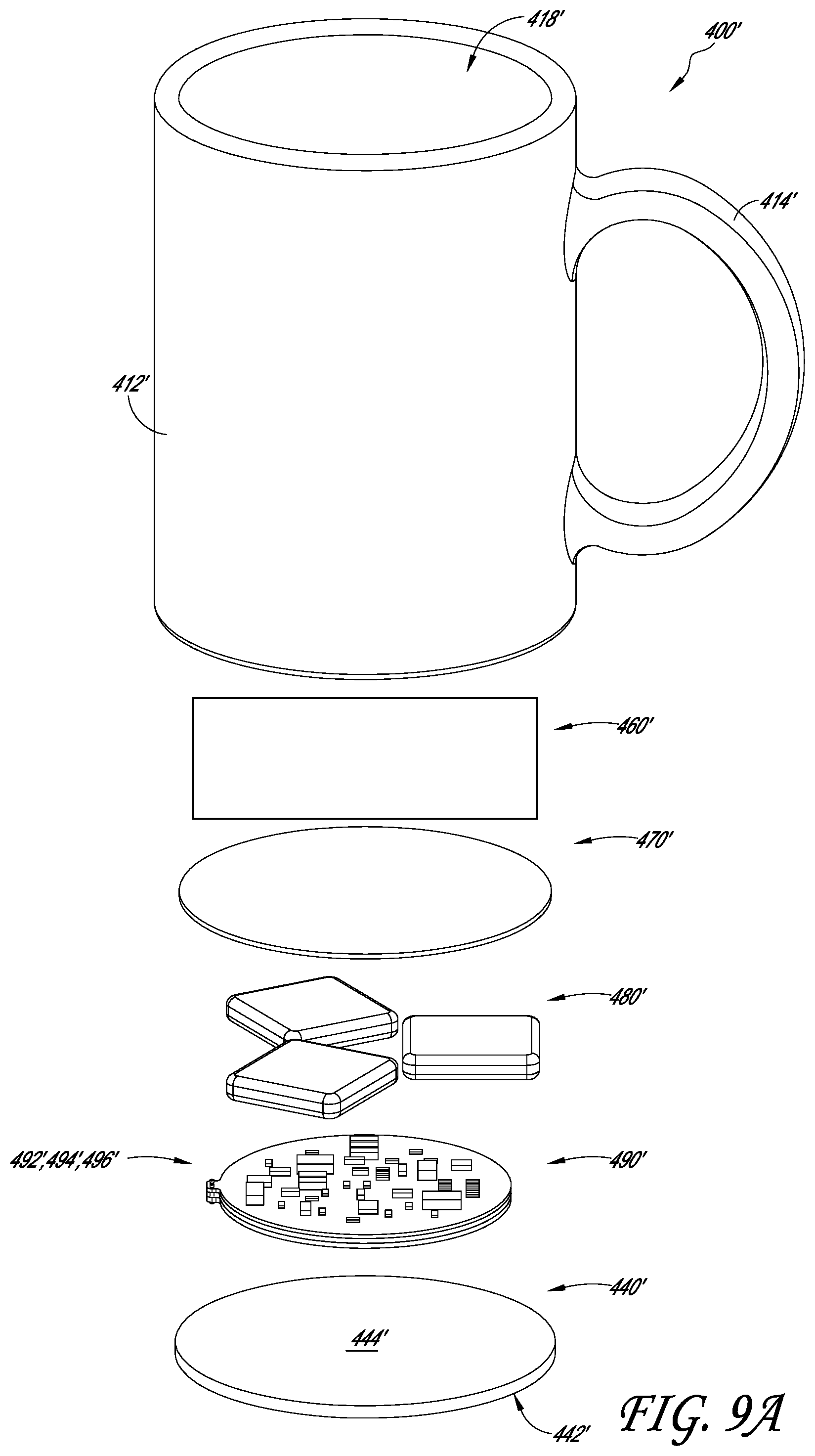 Patent US11771261 Figure 12 – Drinkware container with active temperature control