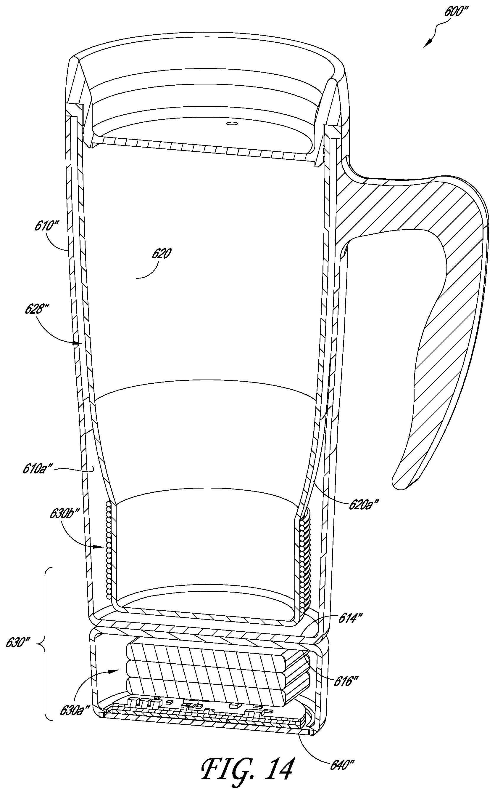 Patent US11771261 Figure 17 – Drinkware container with active temperature control