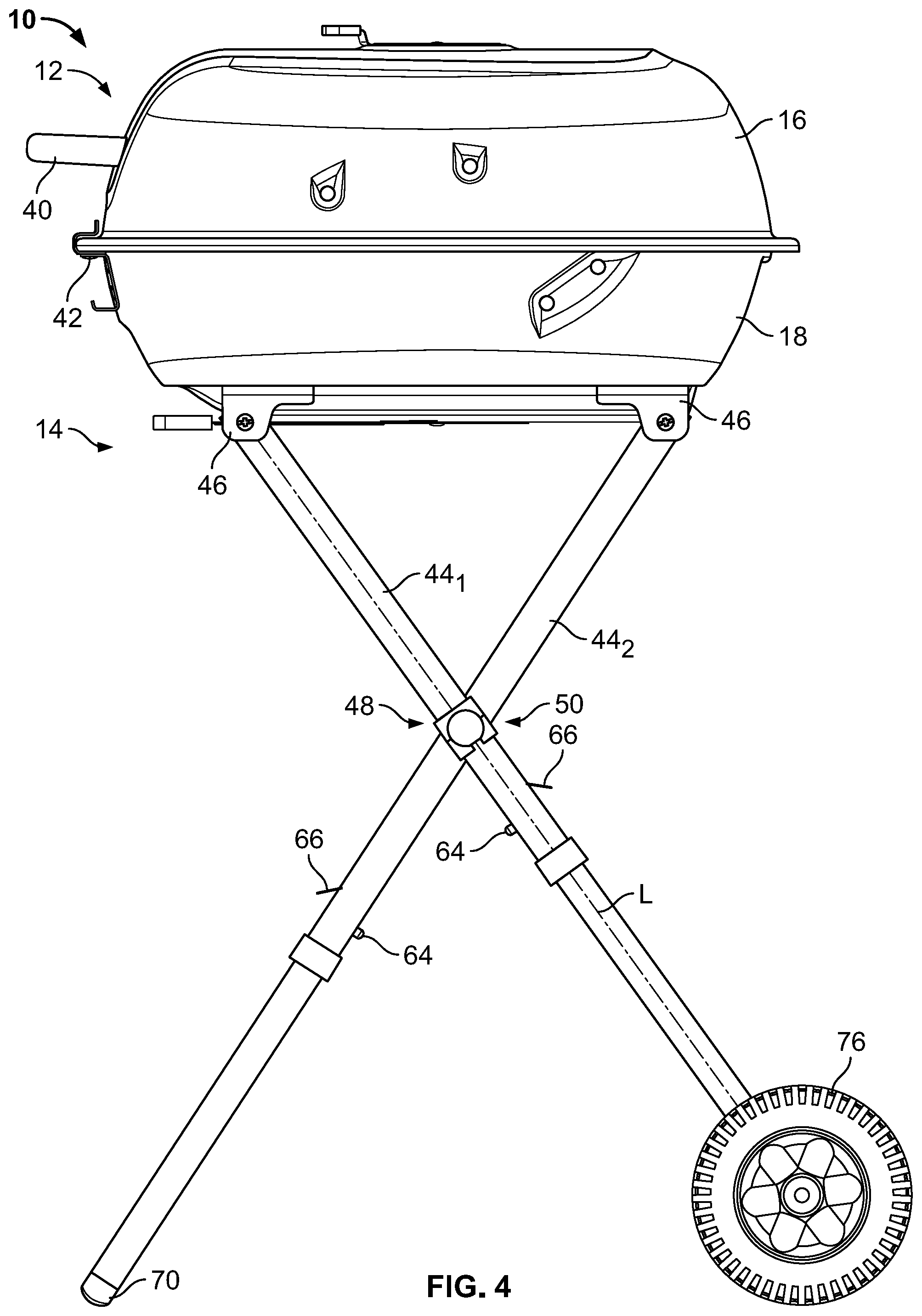 Patent US11771262 Figure 4 – Collapsible grill