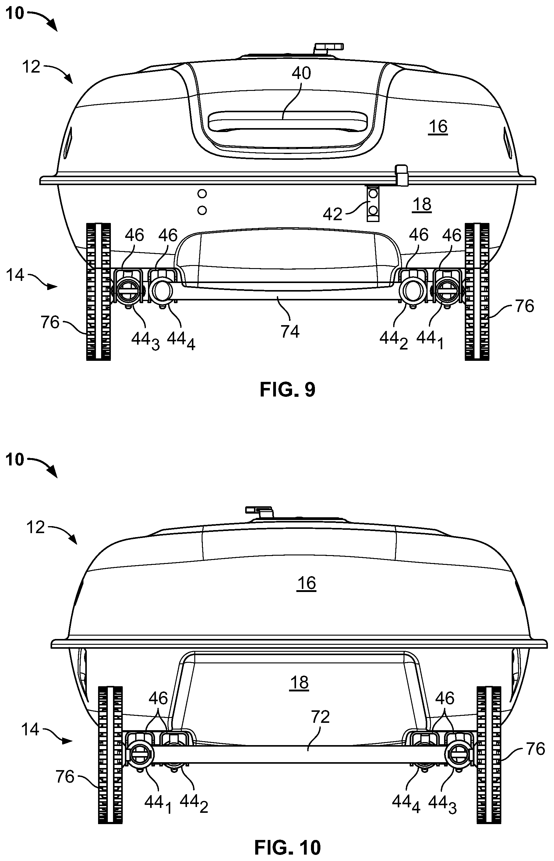 Patent US11771262 Figure 9 – Collapsible grill