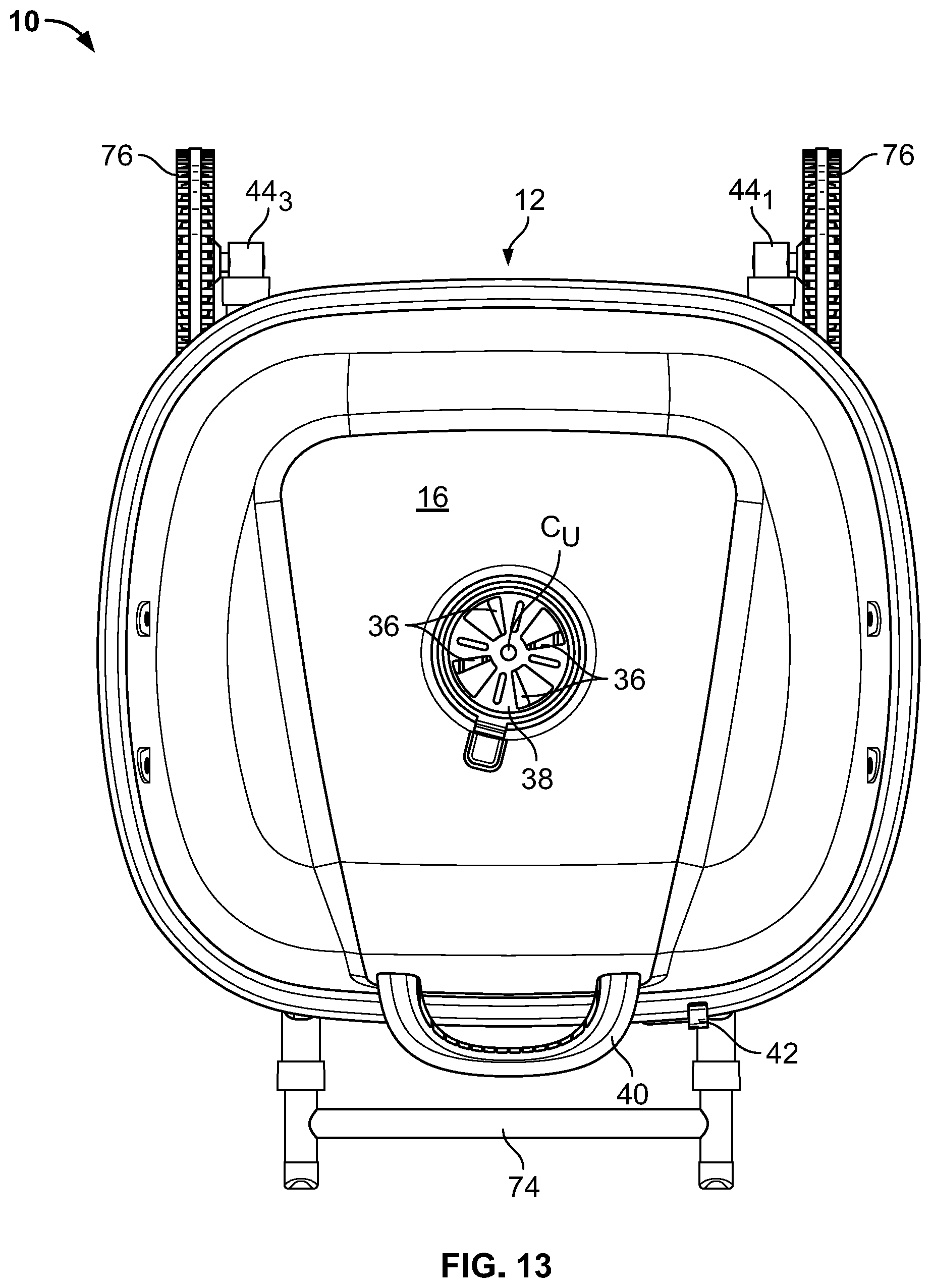 Patent US11771262 Figure 12 – Collapsible grill