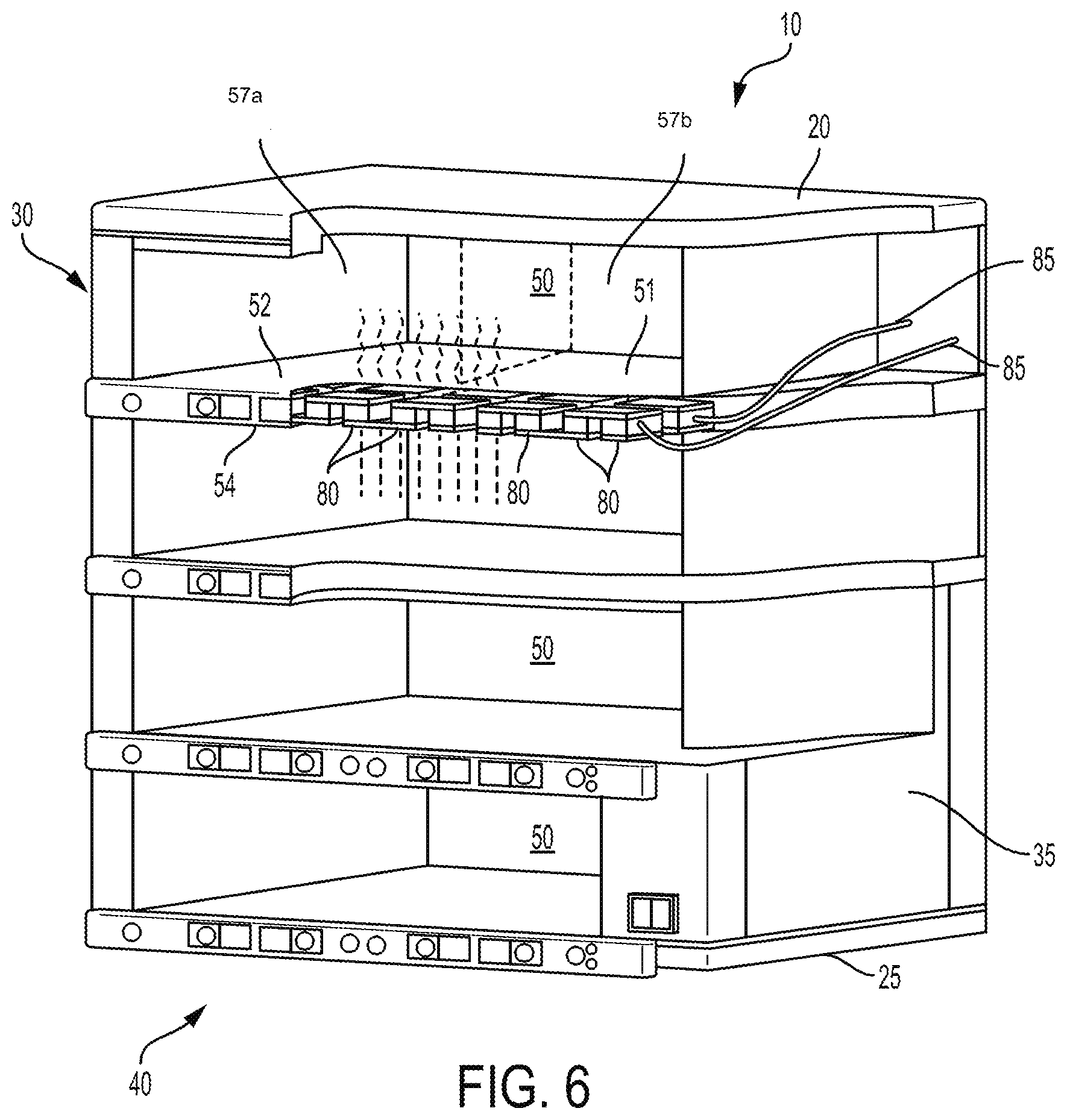 Patent US11771264 Figure 6 – Multi-zone food holding bin