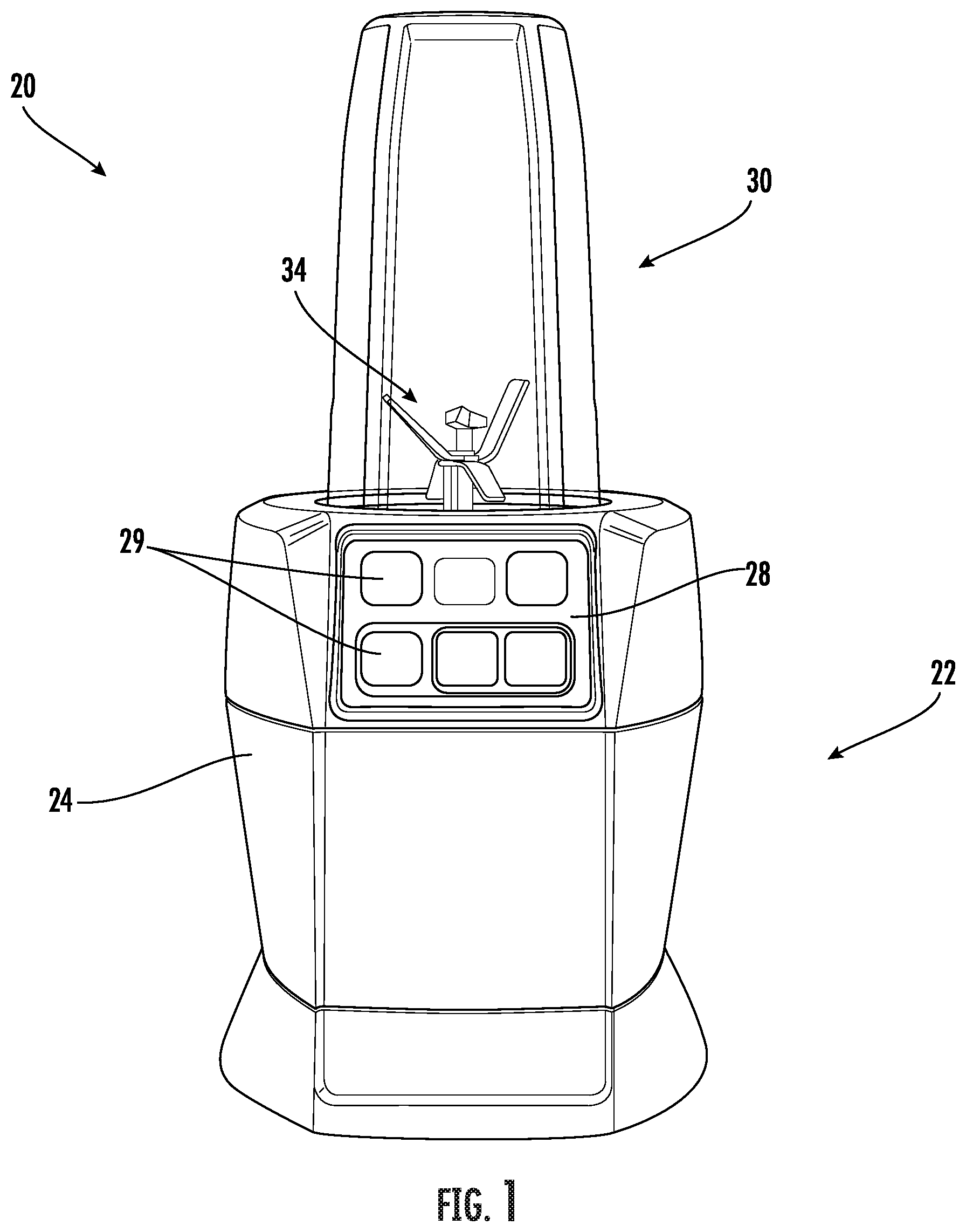 Patent US11771265 Figure 1 – Vacuum food processing system