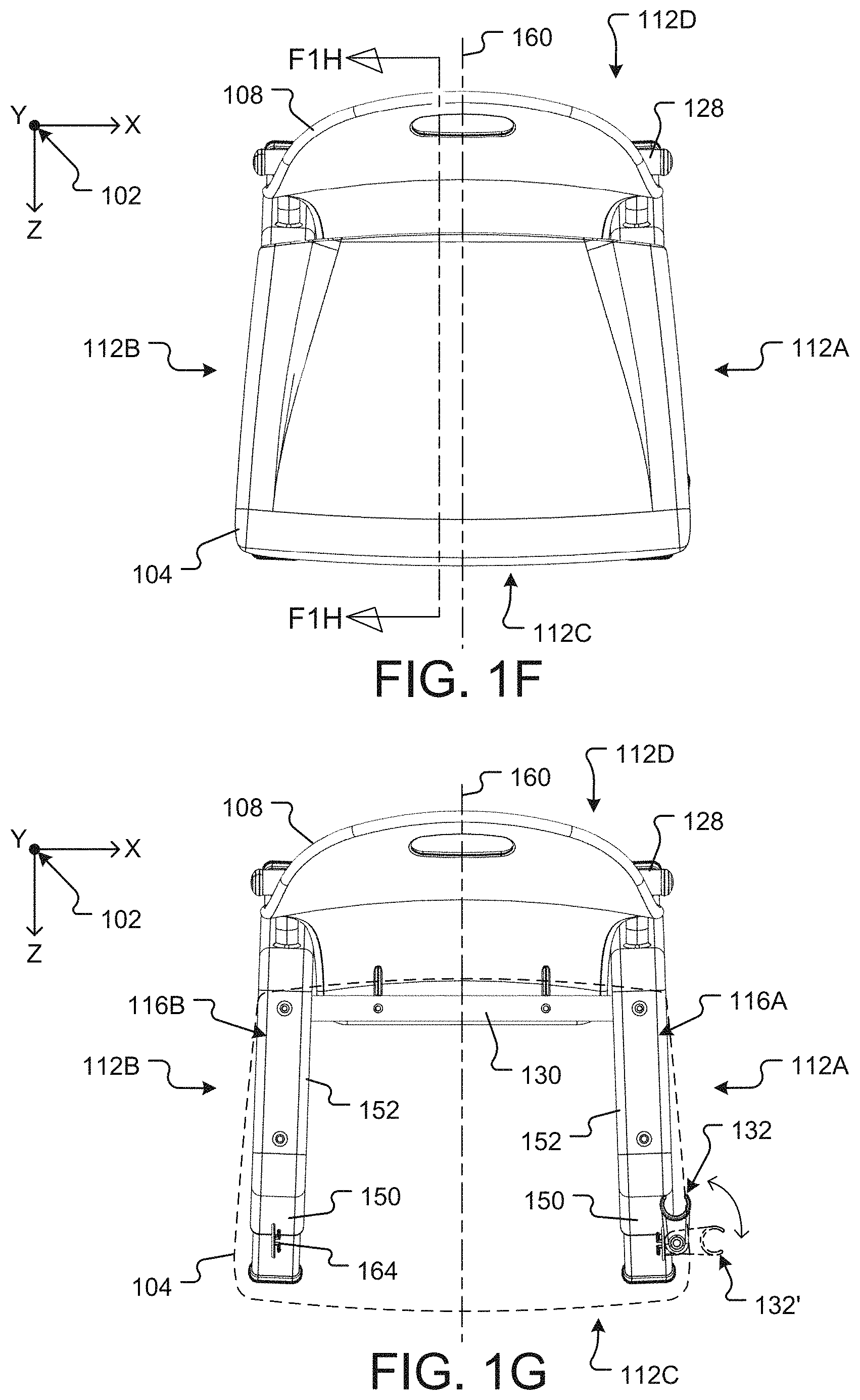 Patent US11771269 Figure 5 – Shower chair with ergonomic support and washdown features