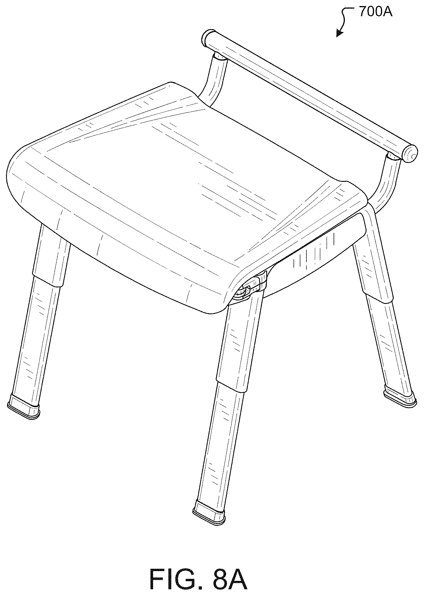 Patent US11771269 Figure 11 – Shower chair with ergonomic support and washdown features