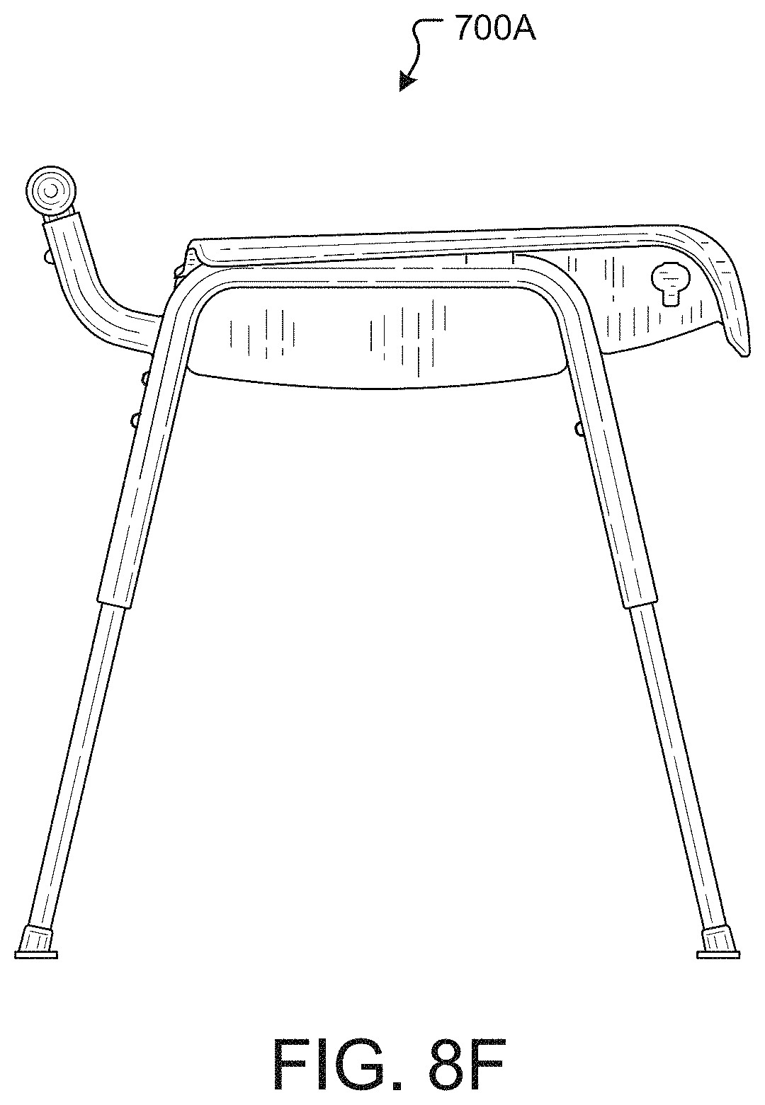 Patent US11771269 Figure 16 – Shower chair with ergonomic support and washdown features