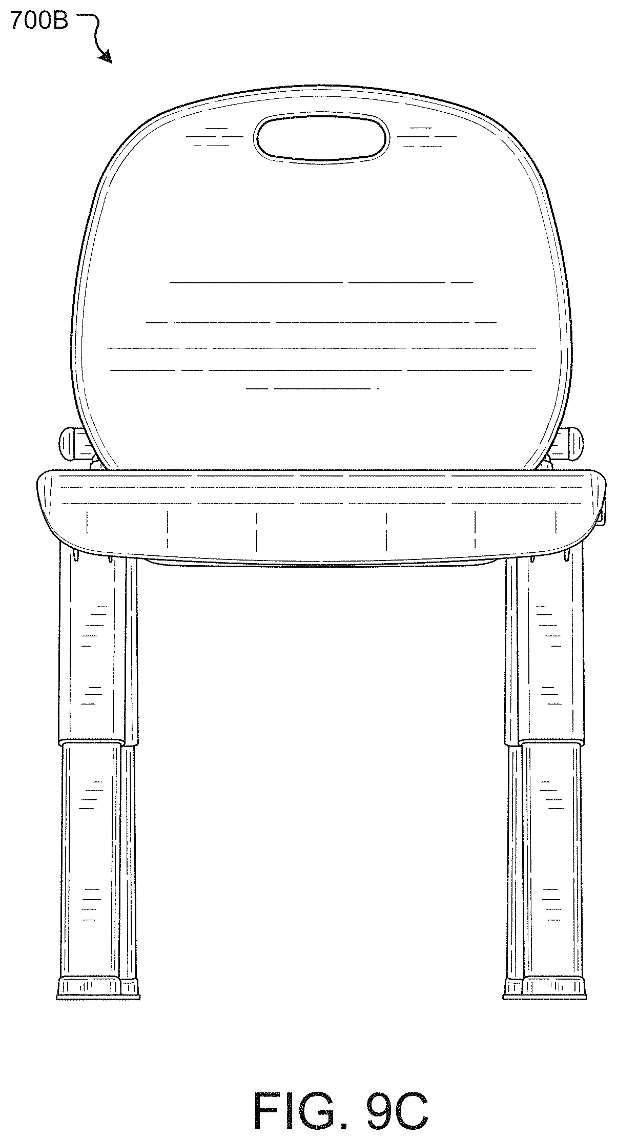Patent US11771269 Figure 20 – Shower chair with ergonomic support and washdown features