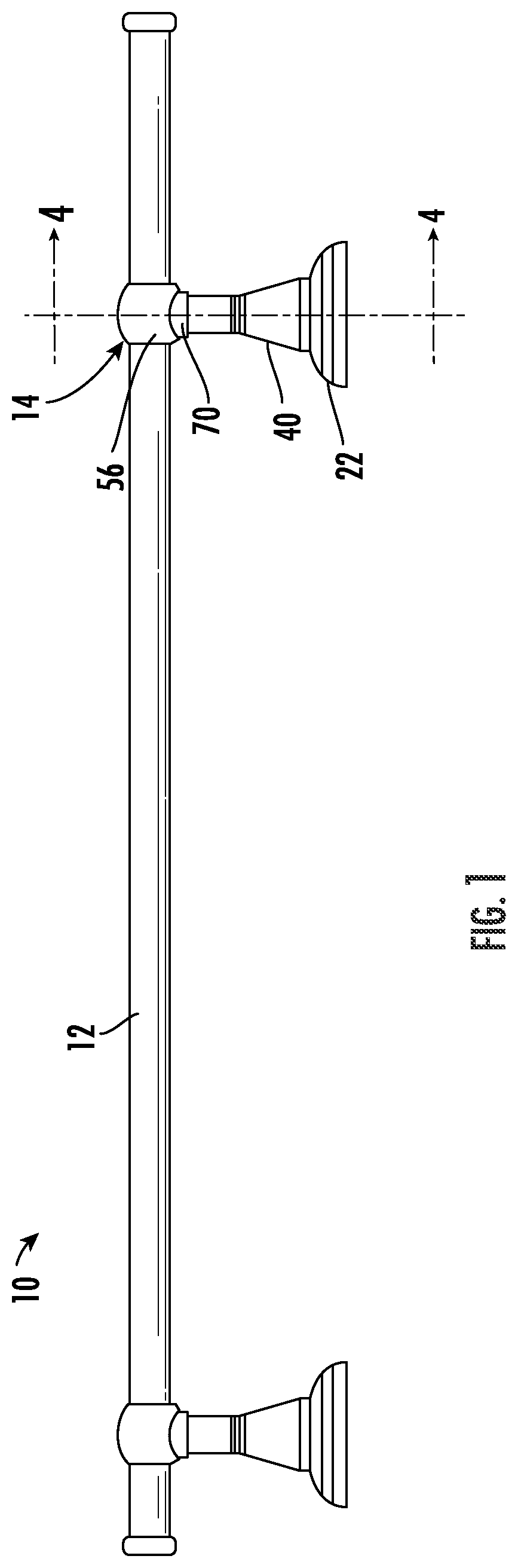 Patent US11771270 Figure 1 – Wall mount bar assembly