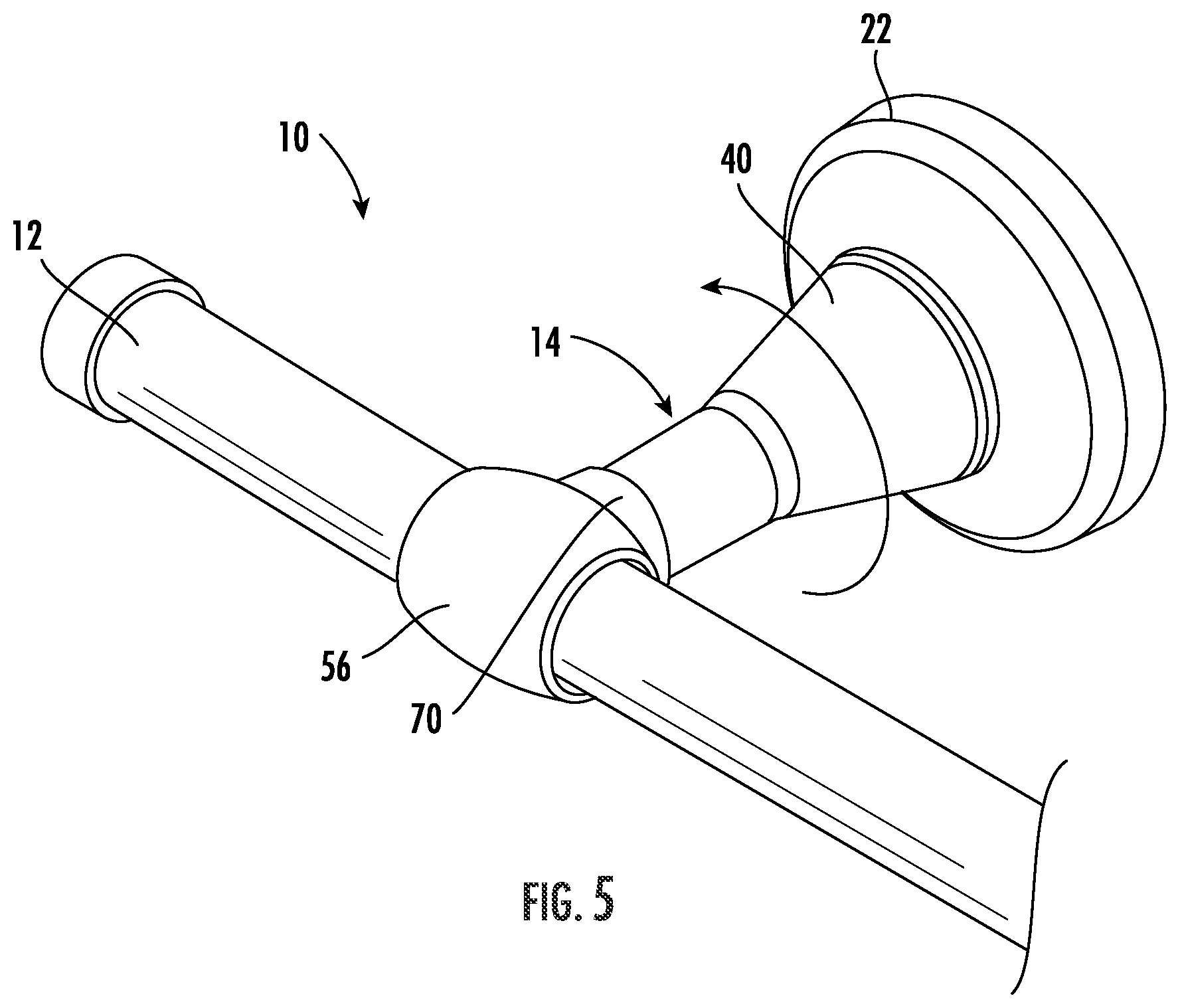 Patent US11771270 Figure 5 – Wall mount bar assembly
