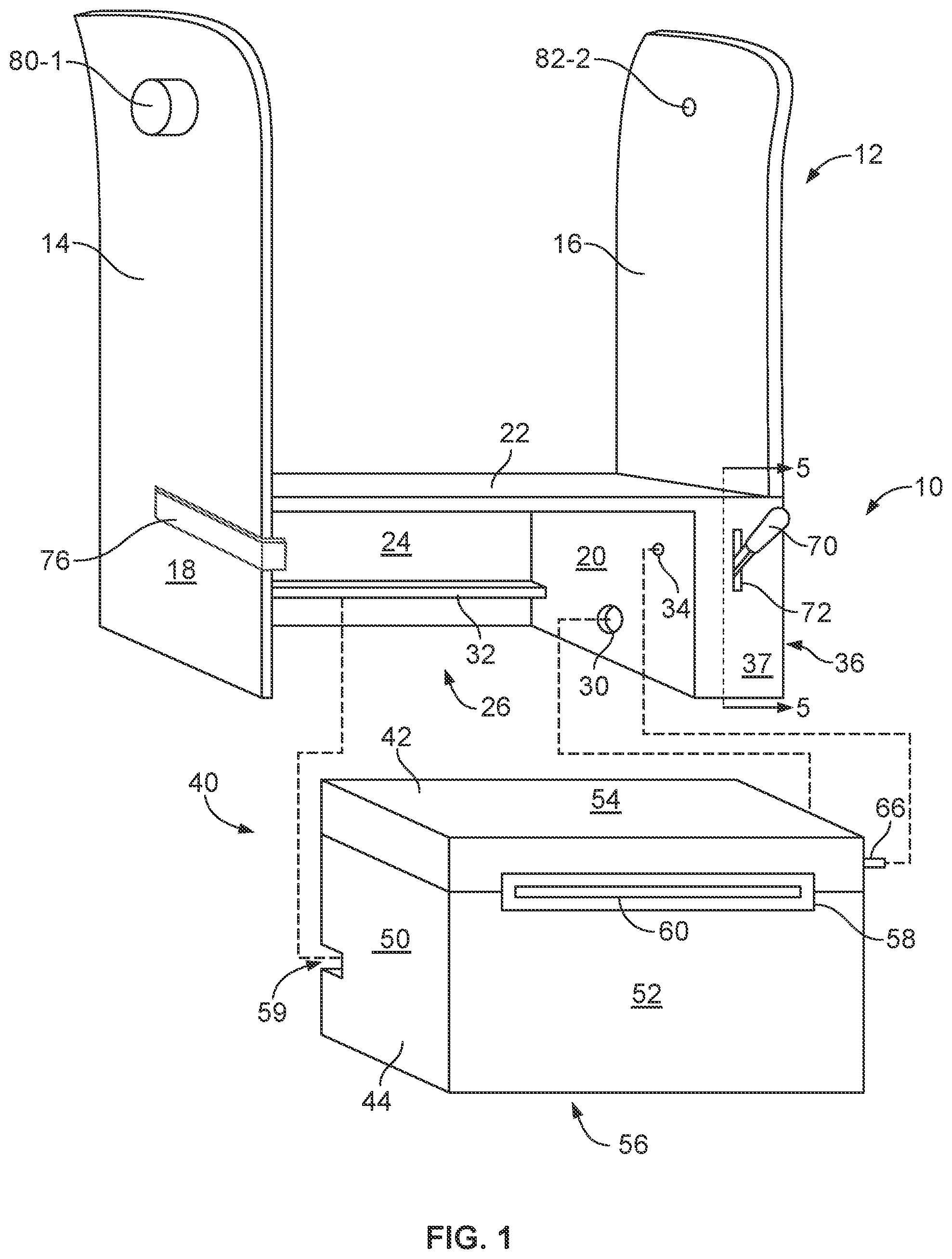 Patent US11771271 — Dispensing assembly for paper products — Figure 1