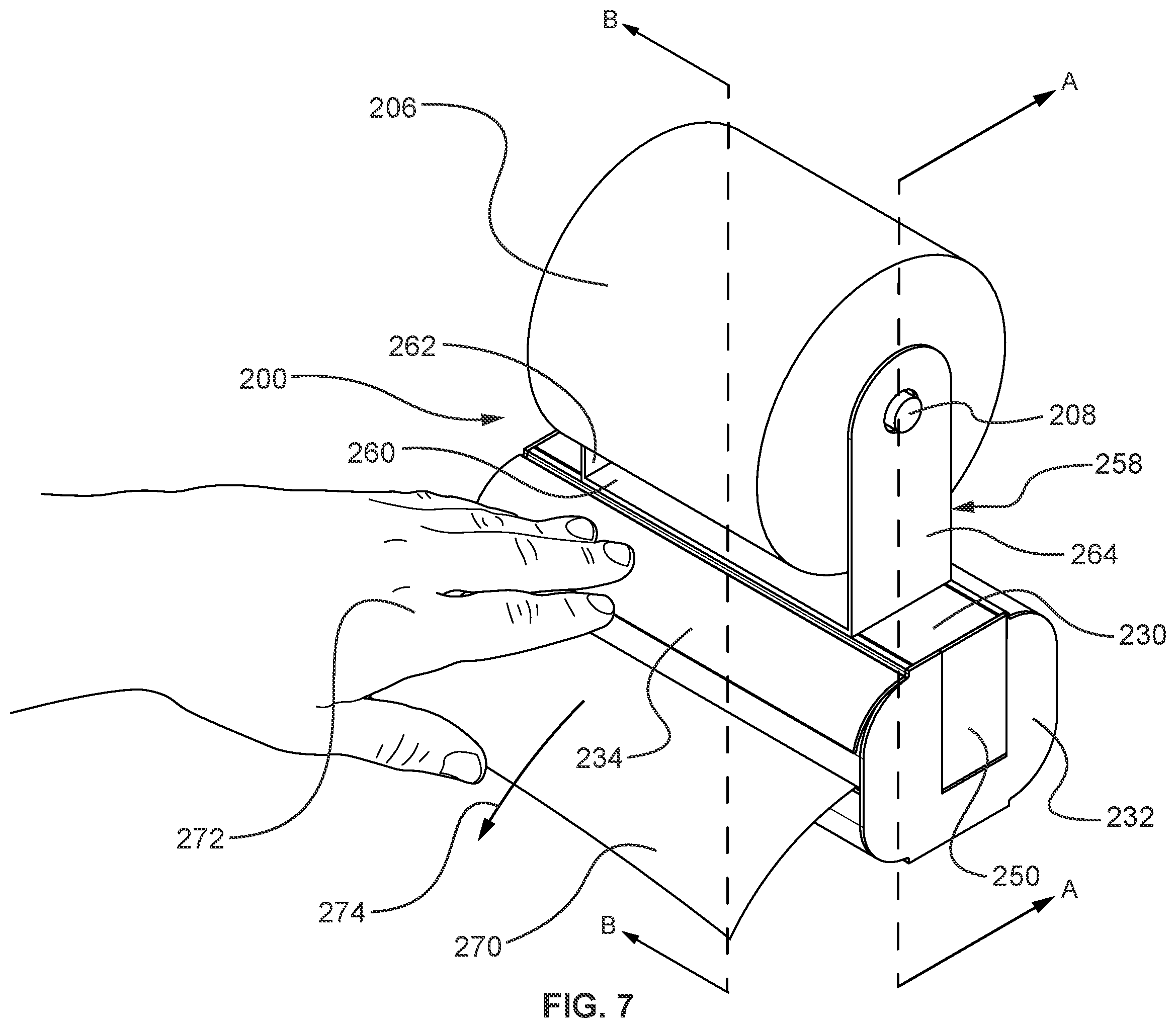 Patent US11771271 Figure 6 – Dispensing assembly for paper products