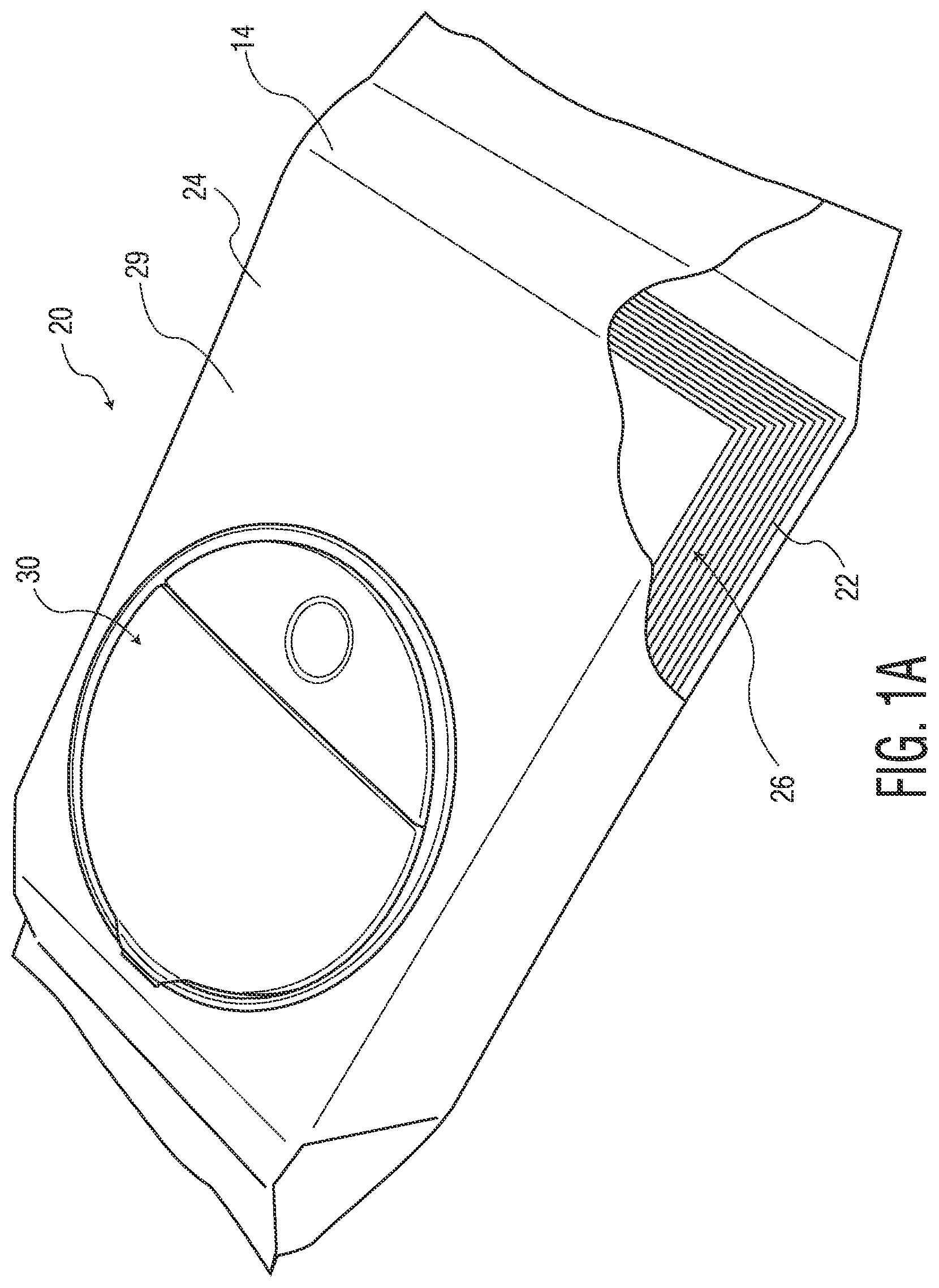 Patent US11771272 — Container having a push-button activated, pop-open lid — Figure 1