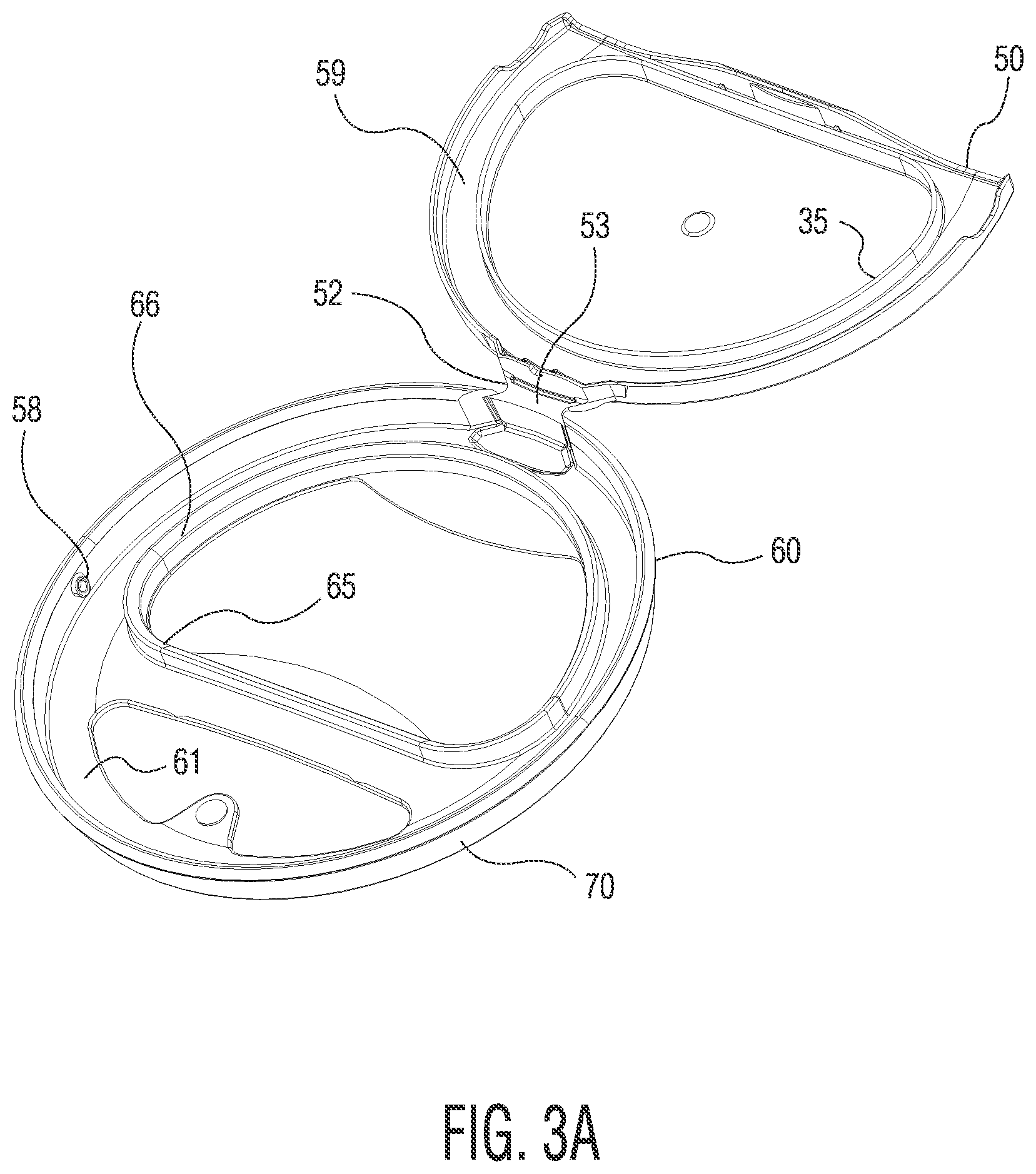 Patent US11771272 Figure 5 – Container having a push-button activated, pop-open lid