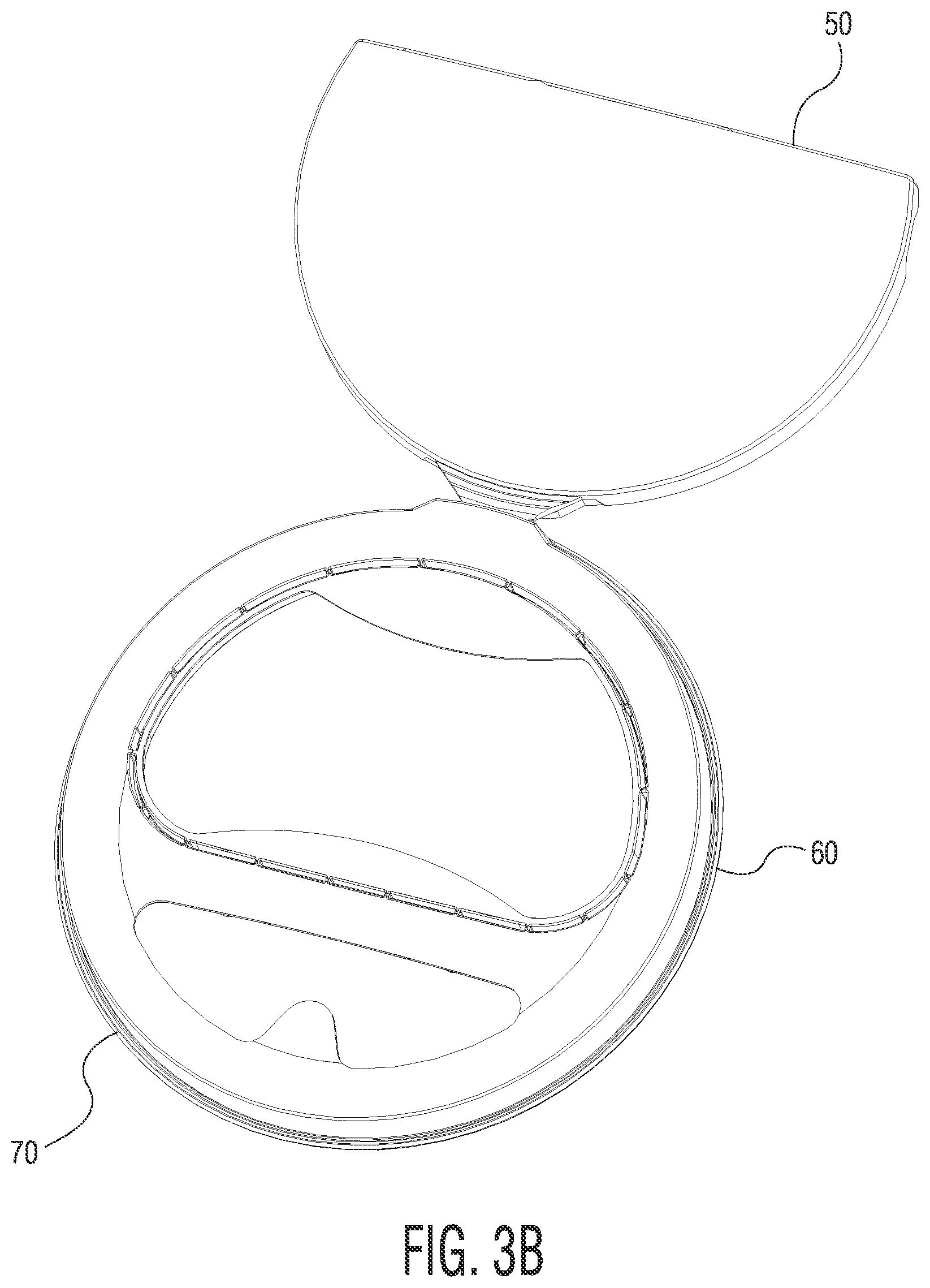 Patent US11771272 Figure 6 – Container having a push-button activated, pop-open lid