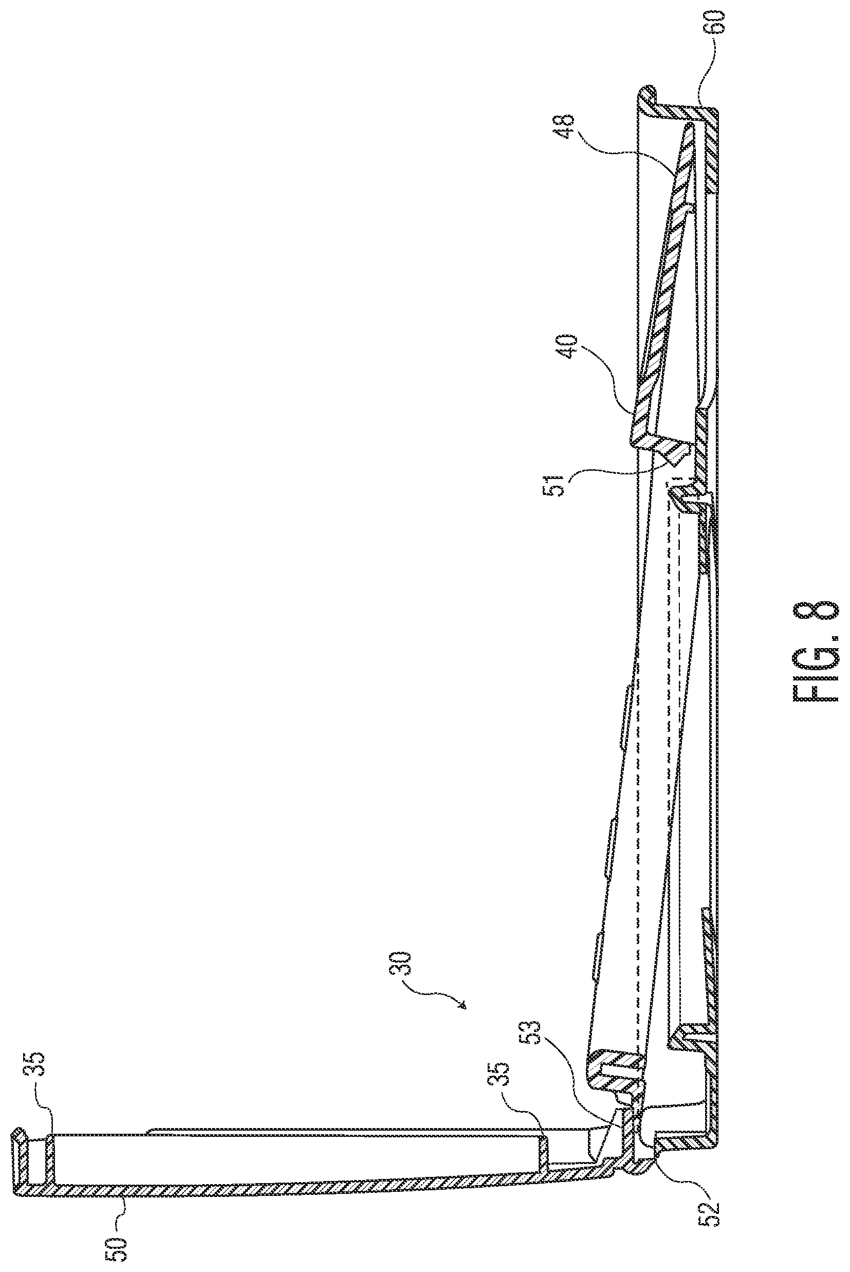 Patent US11771272 Figure 13 – Container having a push-button activated, pop-open lid
