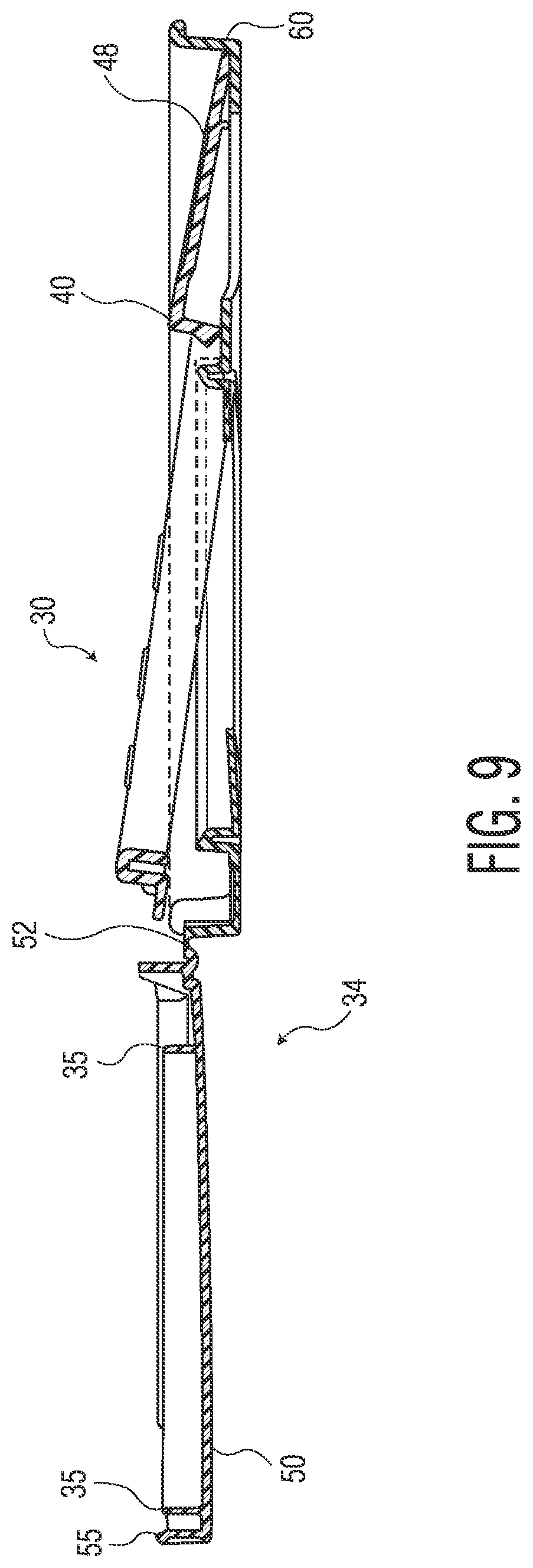 Patent US11771272 Figure 14 – Container having a push-button activated, pop-open lid