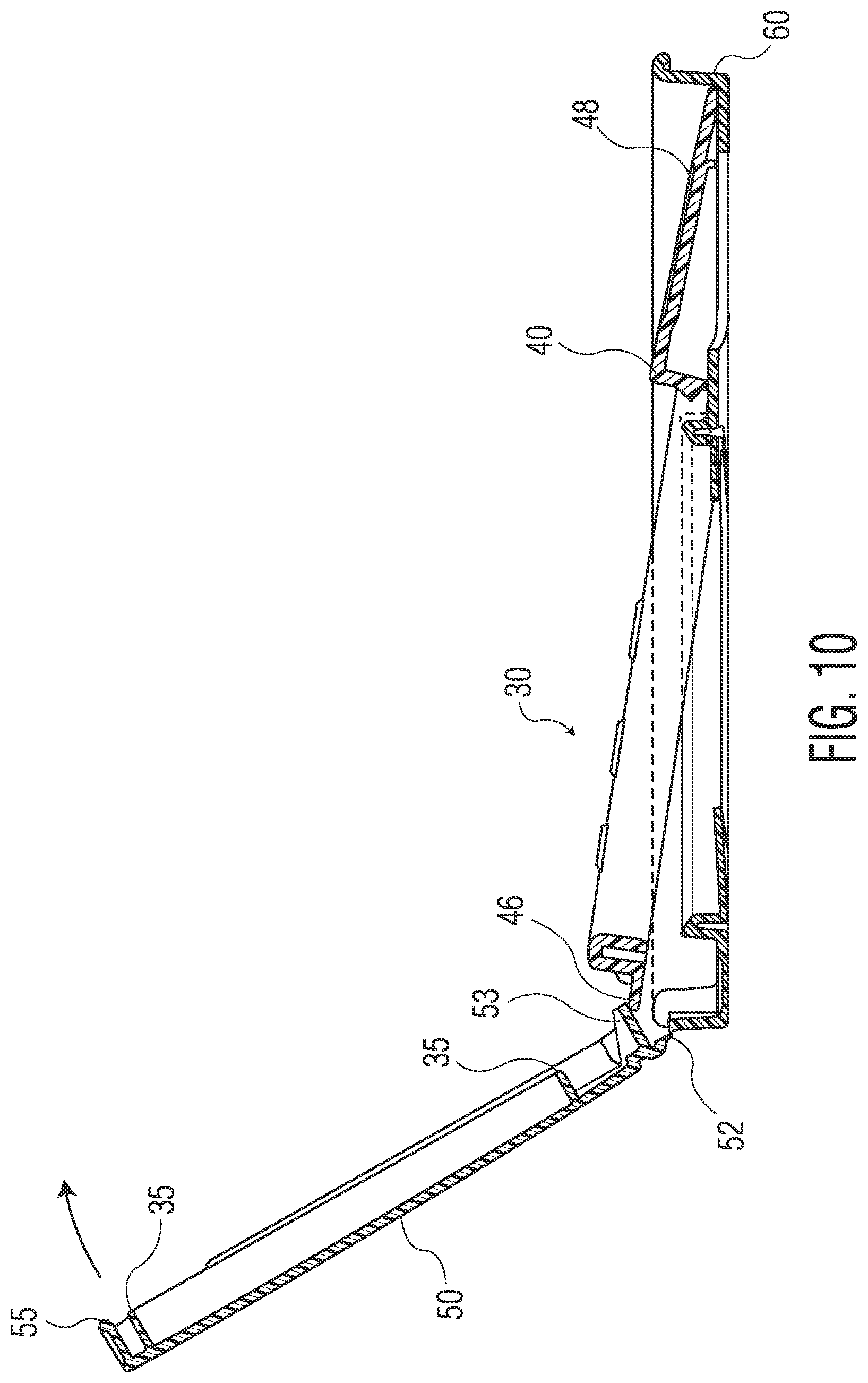 Patent US11771272 Figure 15 – Container having a push-button activated, pop-open lid