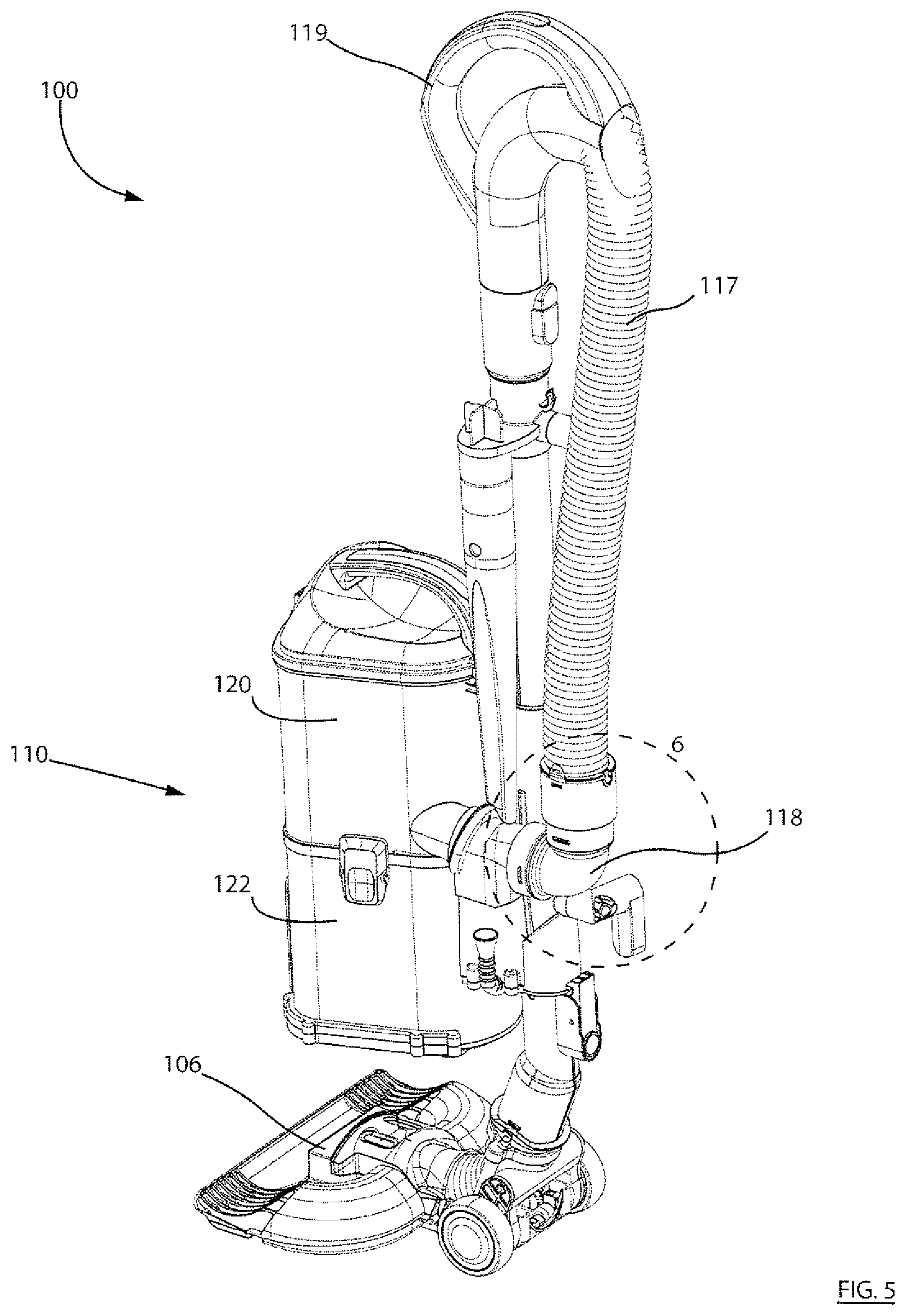 Patent US11771275 Figure 5 – Surface cleaning apparatus with enhanced operability