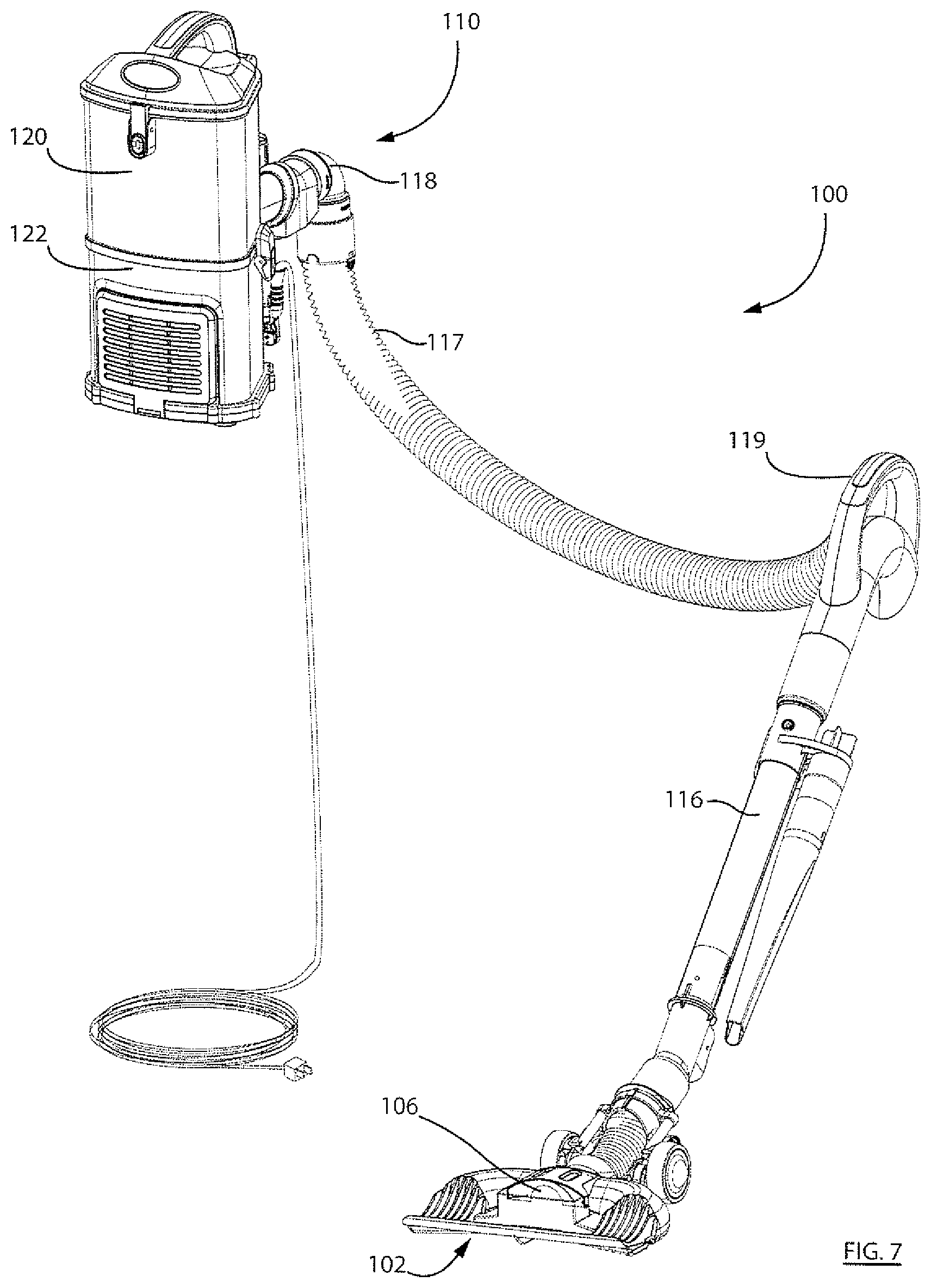 Patent US11771275 Figure 7 – Surface cleaning apparatus with enhanced operability