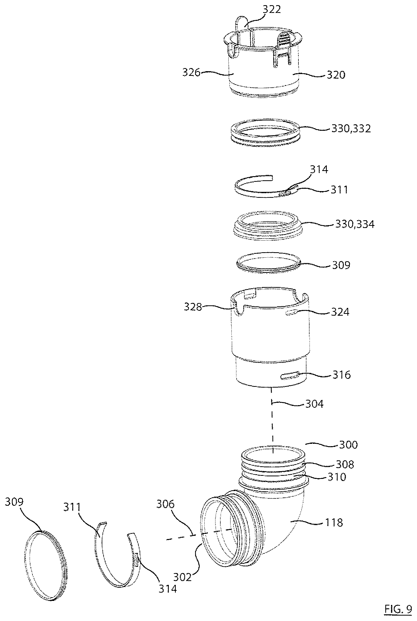 Patent US11771275 Figure 9 – Surface cleaning apparatus with enhanced operability