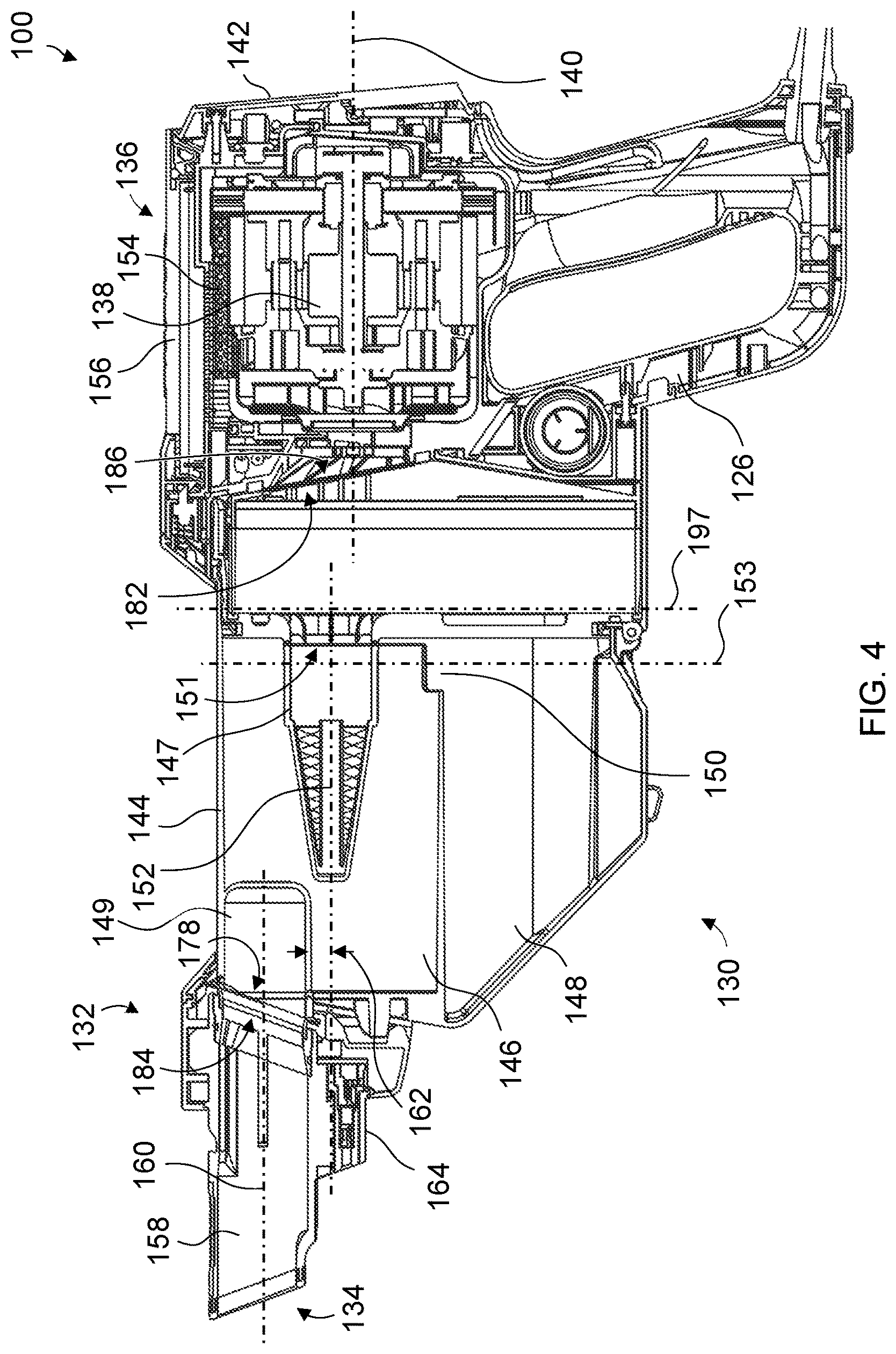 Patent US11771280 Figure 3 – Surface cleaning apparatus with removable air treatment member assembly