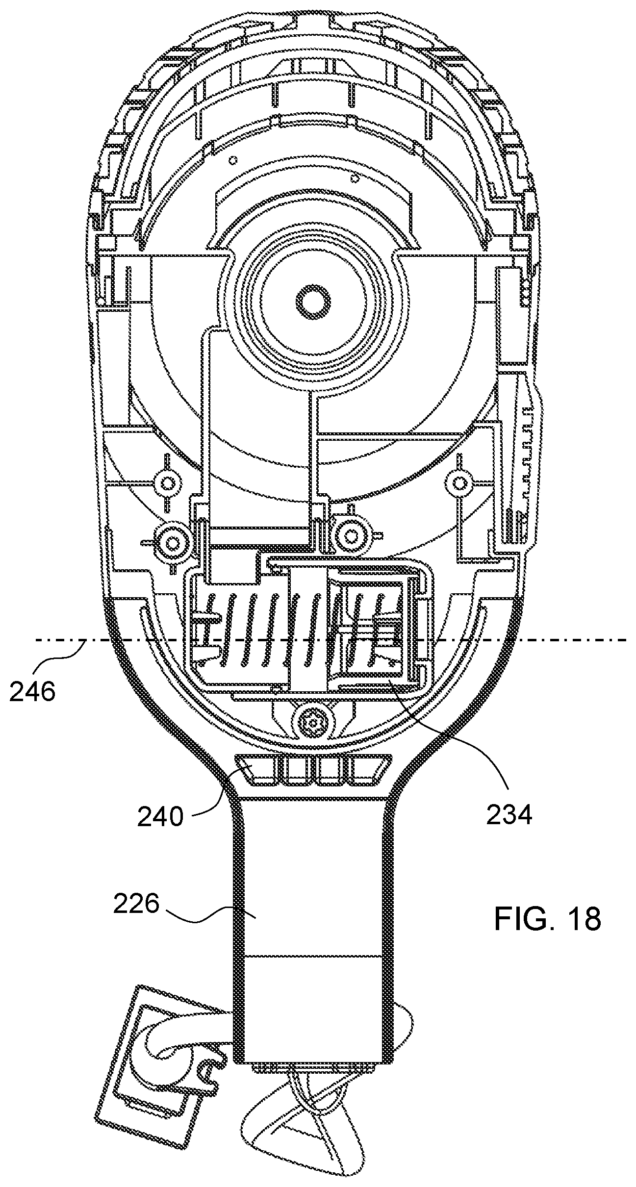 Patent US11771280 Figure 9 – Surface cleaning apparatus with removable air treatment member assembly