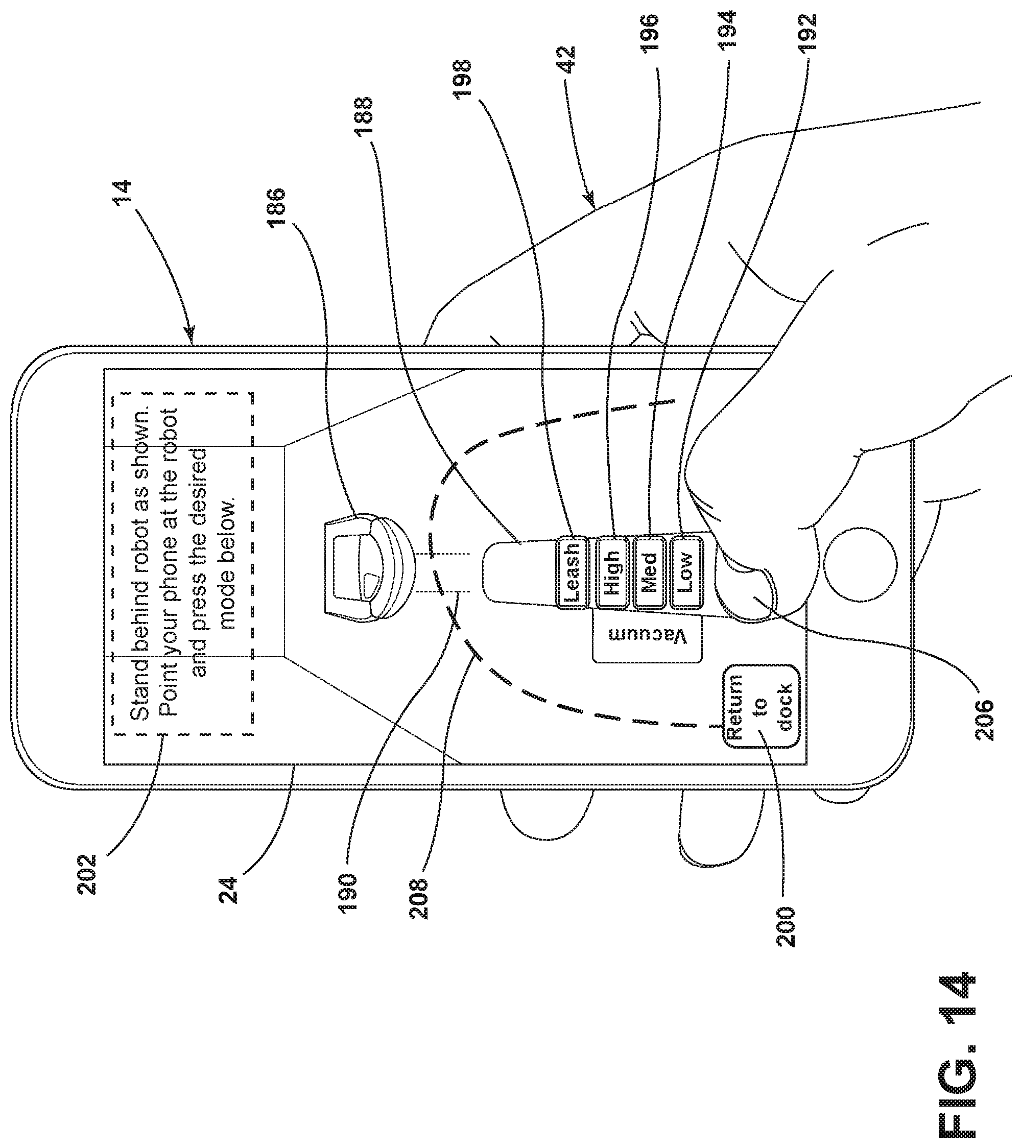 Patent US11771283 Figure 12 – Method and system for manual control of autonomous floor cleaner