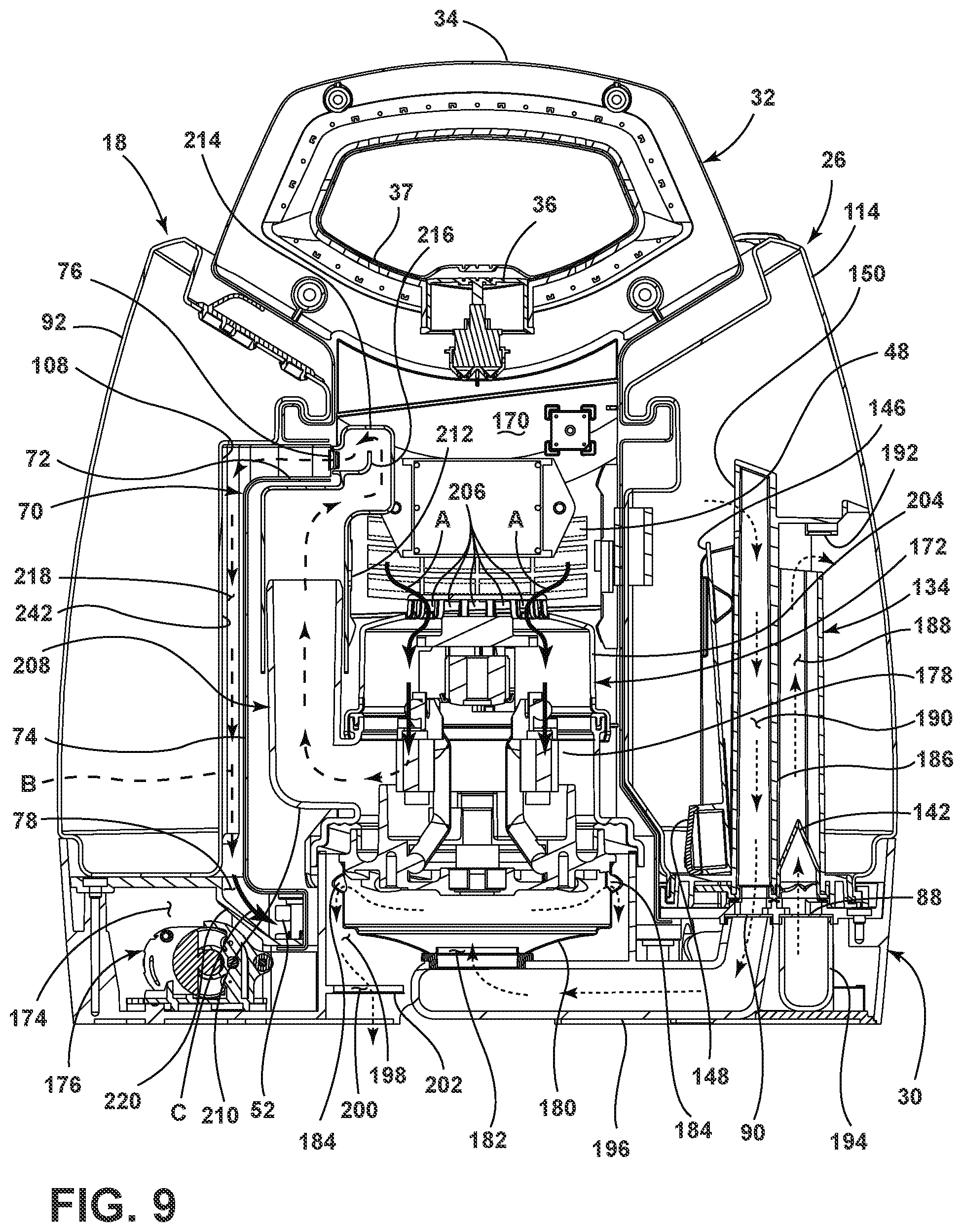 Patent US11771287 Figure 9 – Surface cleaning apparatus