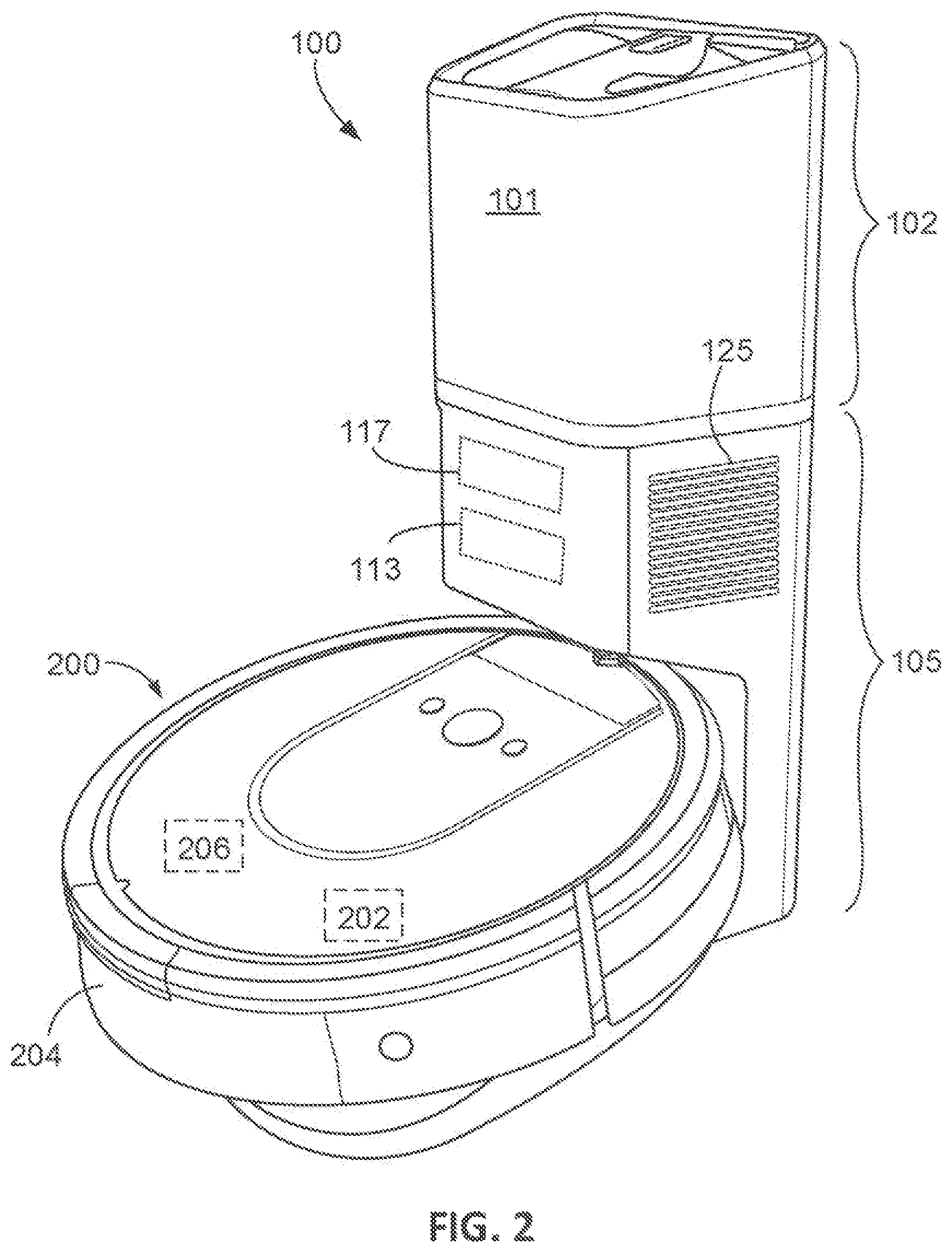 Patent US11771288 Figure 2 – Control of evacuation stations
