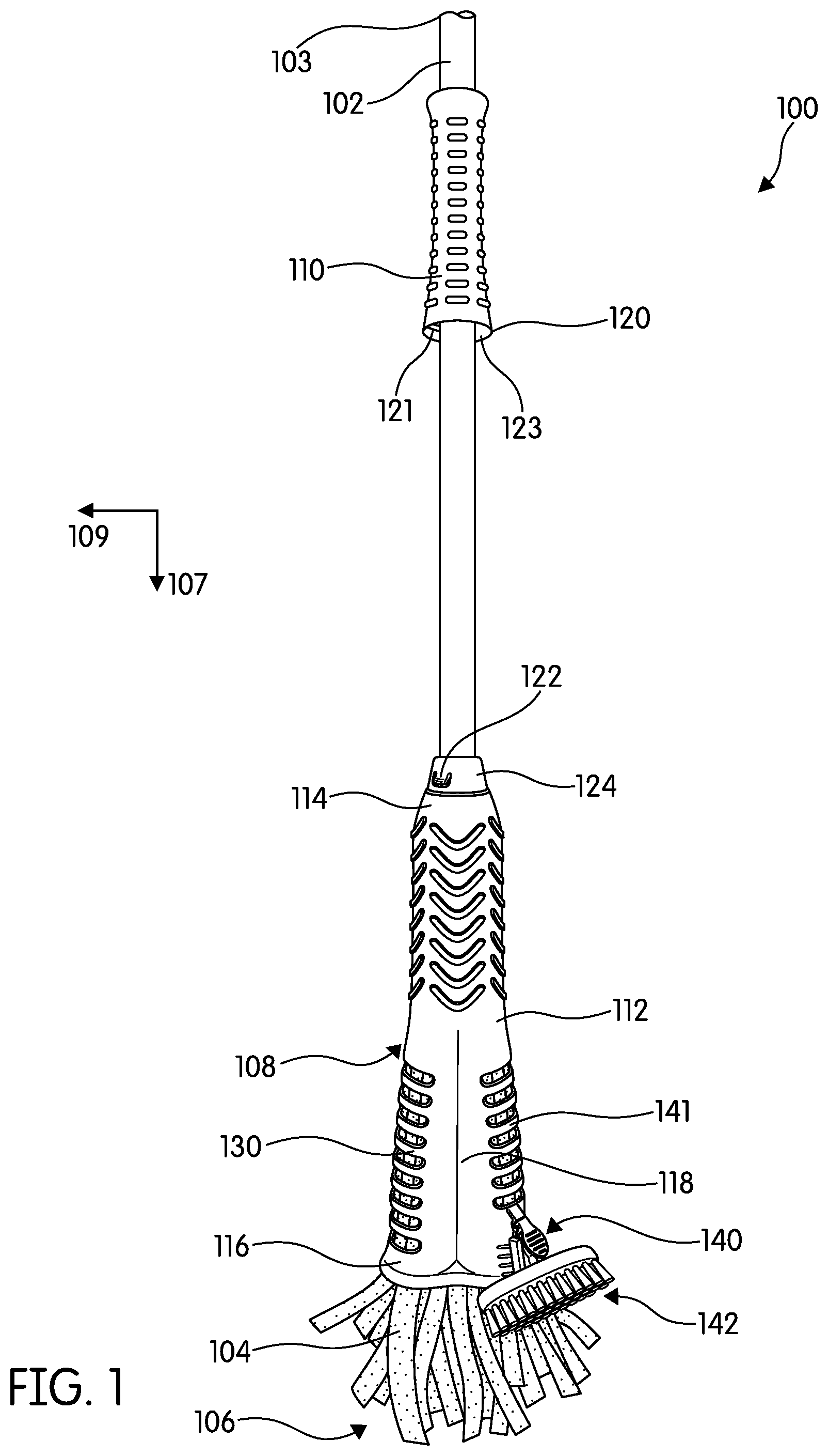 Patent US11771295 Figure 1 – Cleaning implement