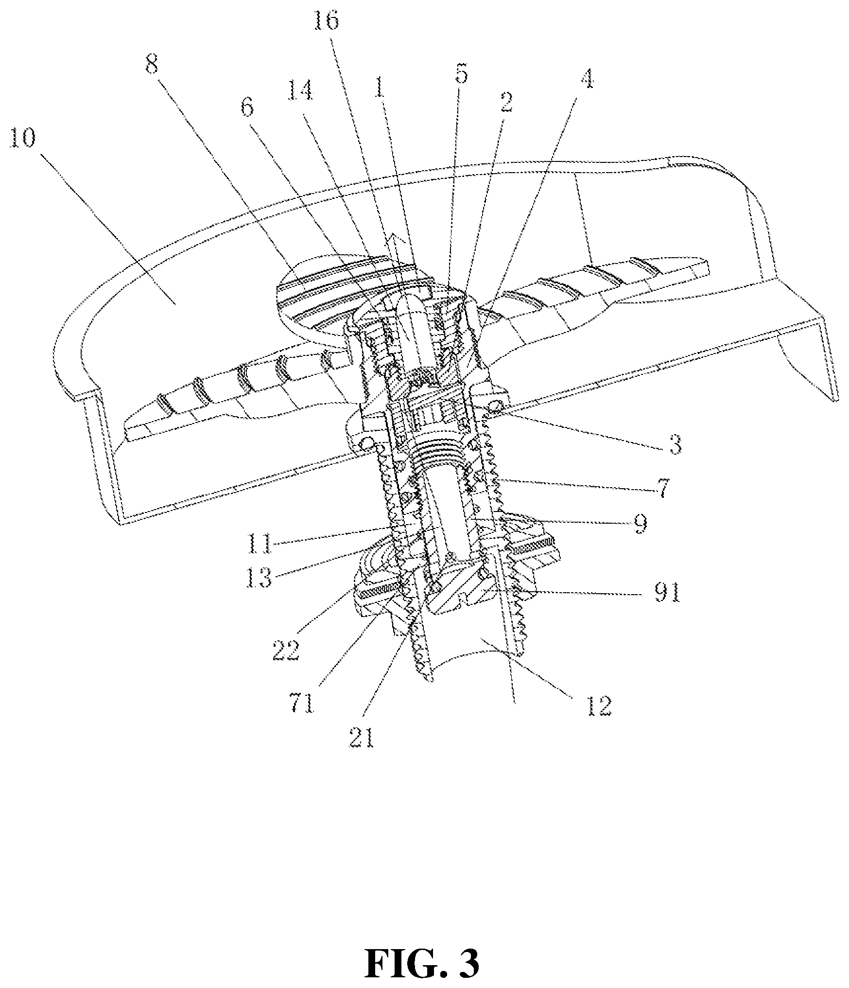 Patent US11771299 Figure 3 – Rotary cup washing device