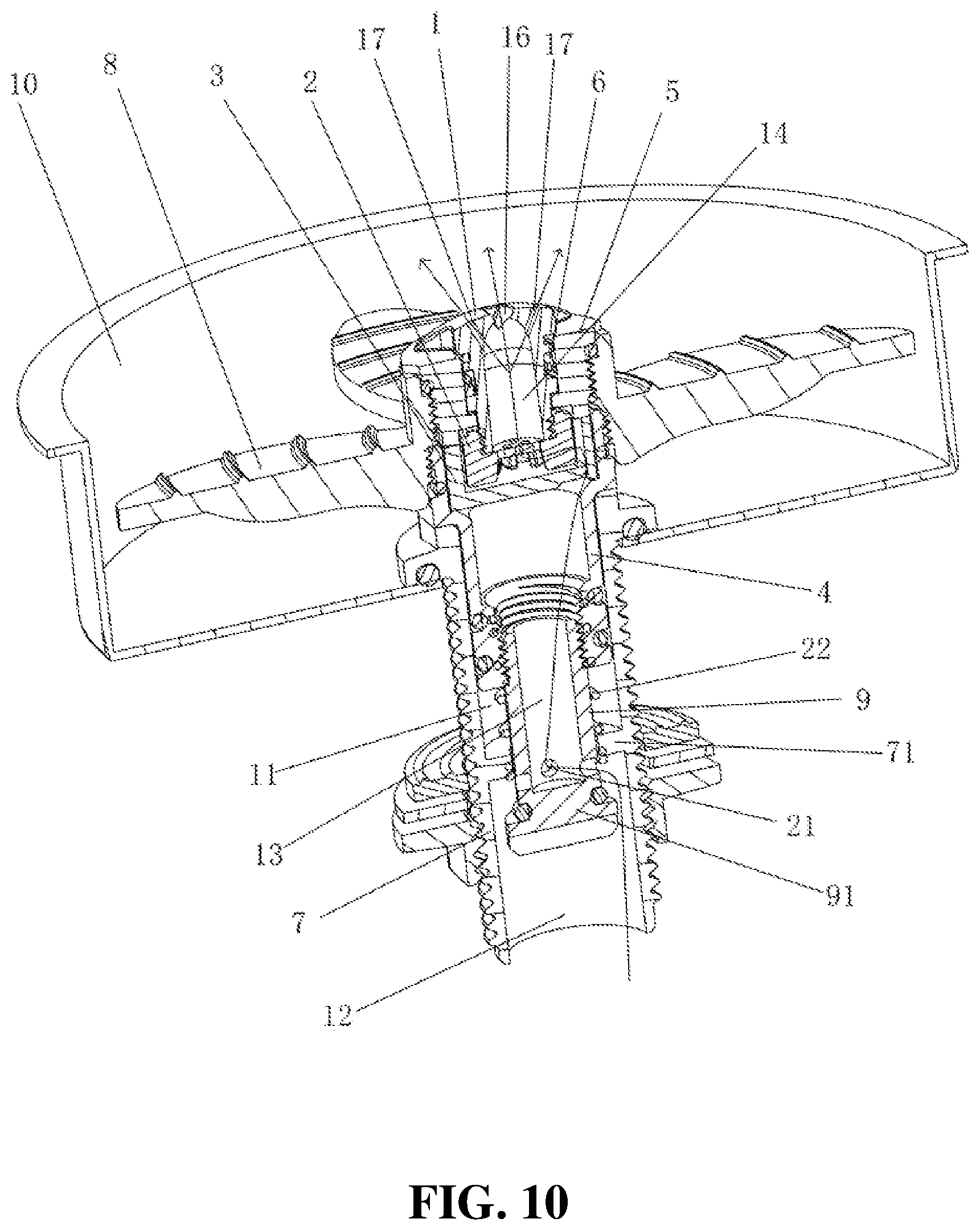 Patent US11771299 Figure 9 – Rotary cup washing device