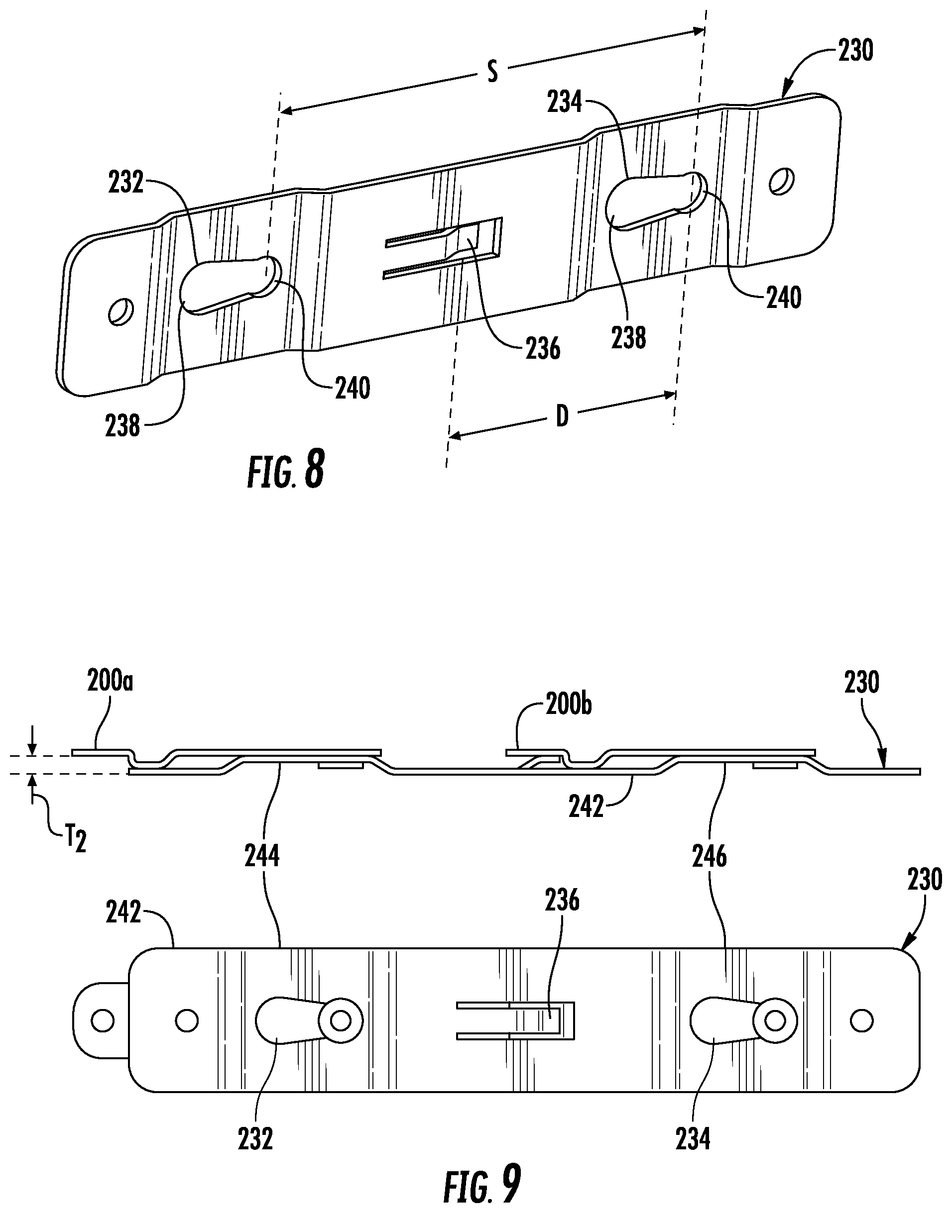 Patent US11771300 Figure 7 – Universal bracket for supporting racks in a dishwasher appliance