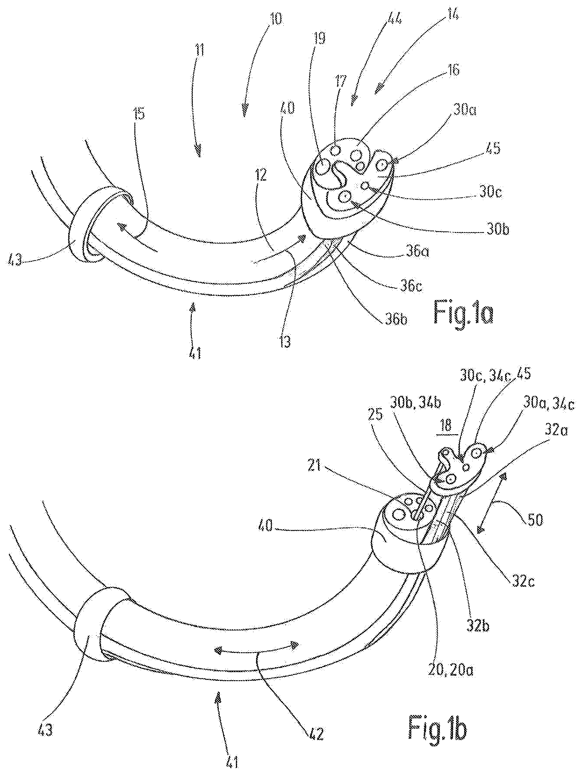 Patent US11771305 Figure 1 – Device with a working channel guiding element