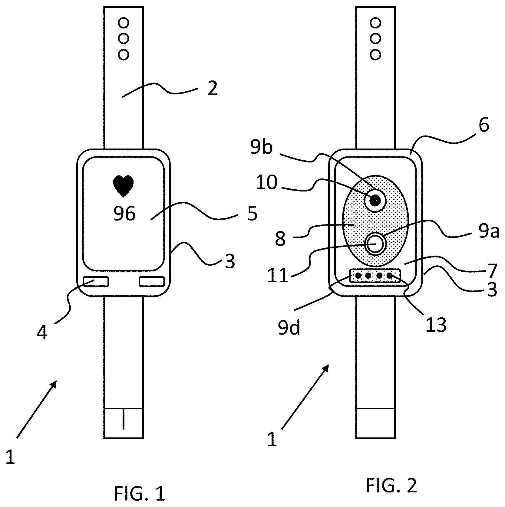 Patent US11771333 Figure 1 – Electronic device that can be worn on the body and method for producing same