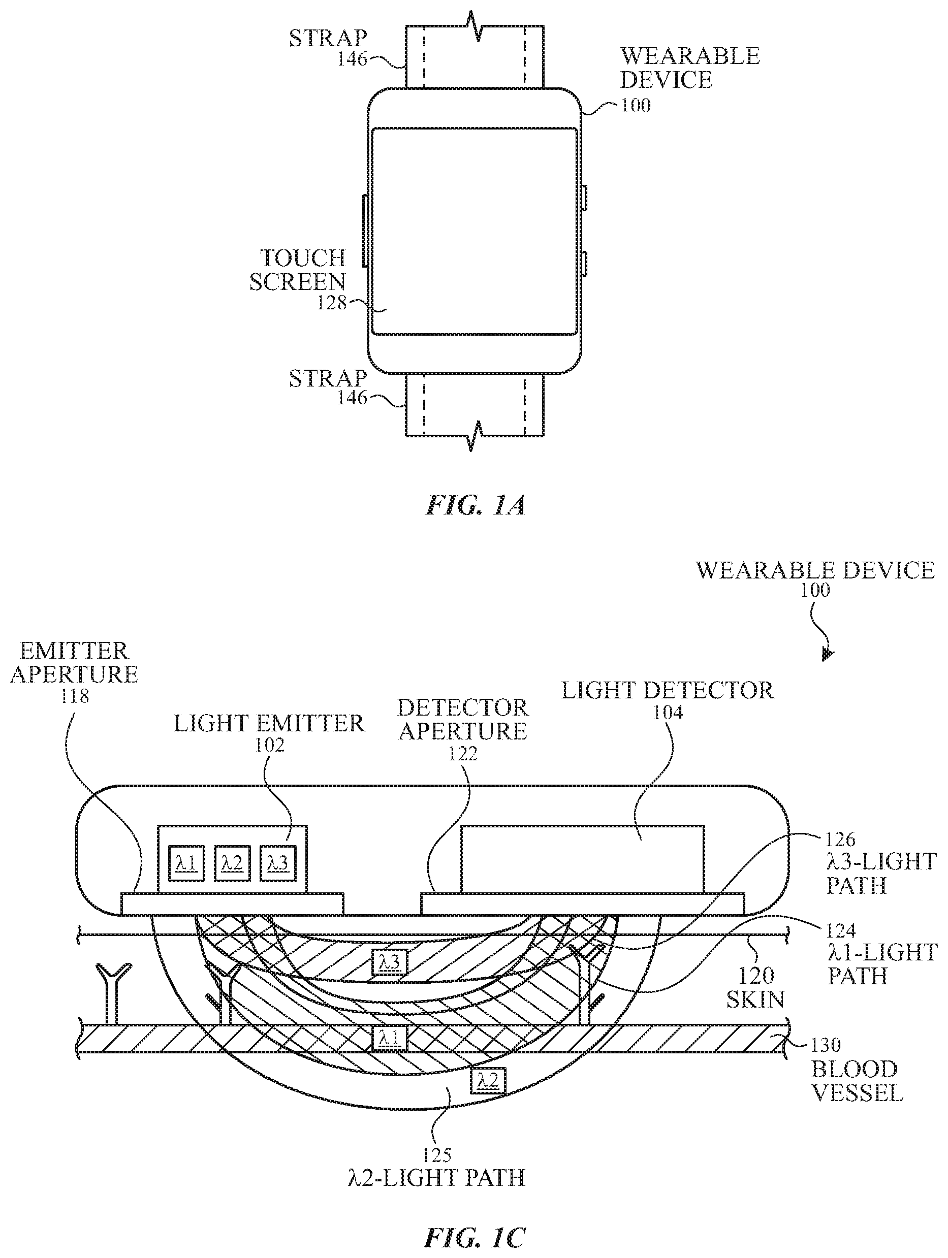 Patent US11771350 Figure 1 – System and method for robust pulse oximetry using asymmetric distance-dependent calibration