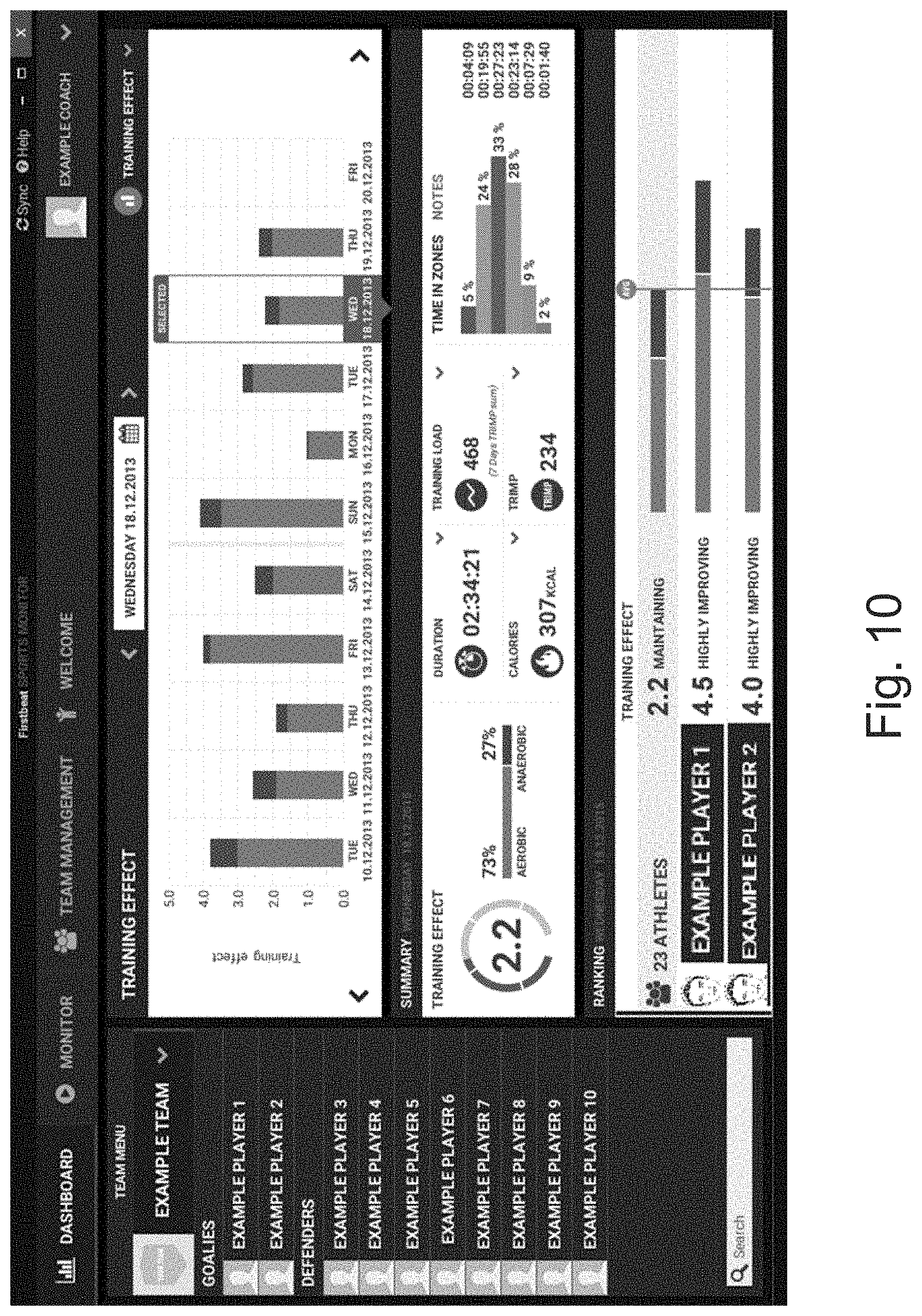 Patent US11771355 Figure 9 – Methods and apparatus for analyzing and providing feedback of training effects, primary exercise benefits, training status, balance between training intensities and an automatic feedback system and apparatus for guiding future training