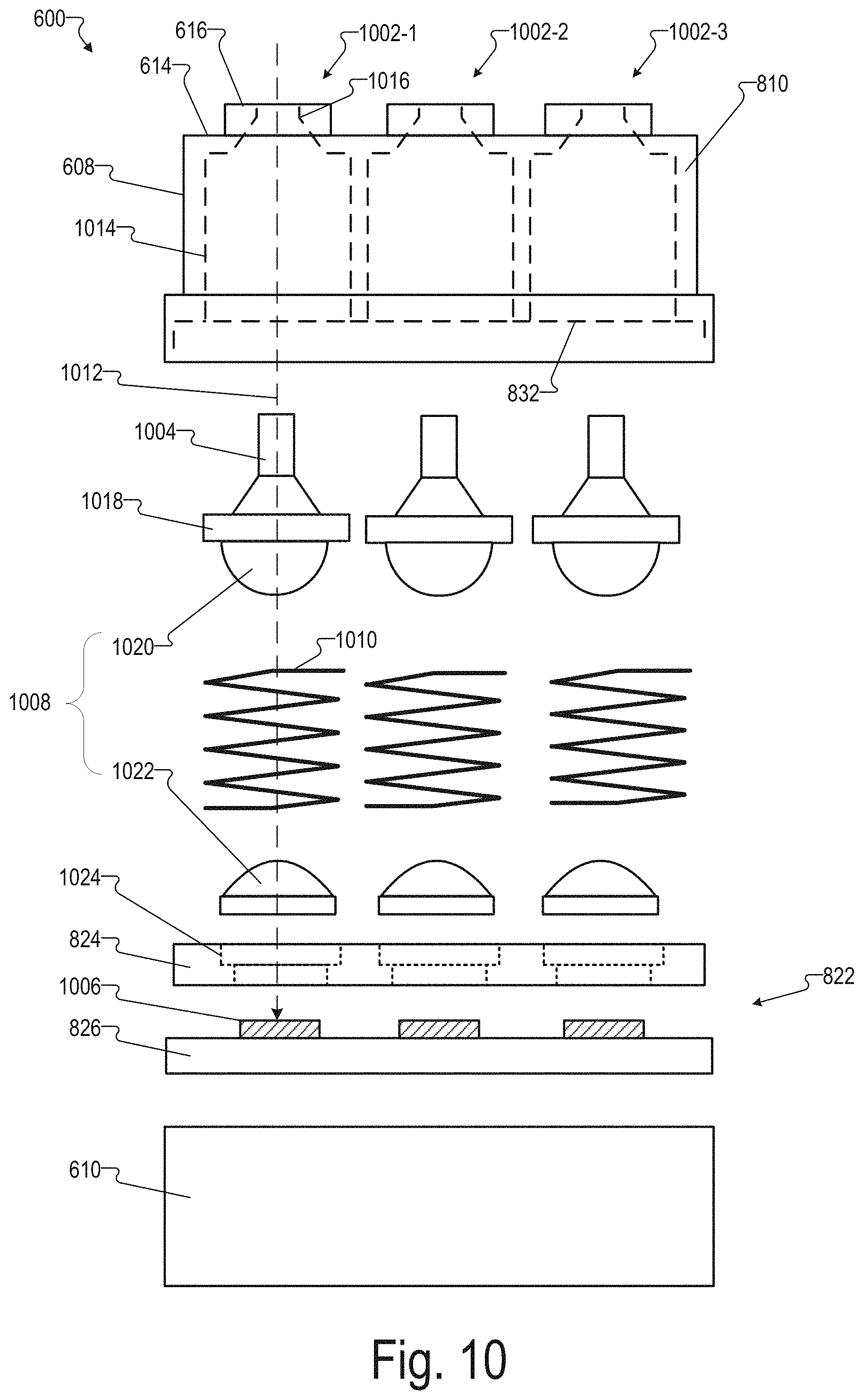 Patent US11771362 Figure 10 – Integrated detector assemblies for a wearable module of an optical measurement system