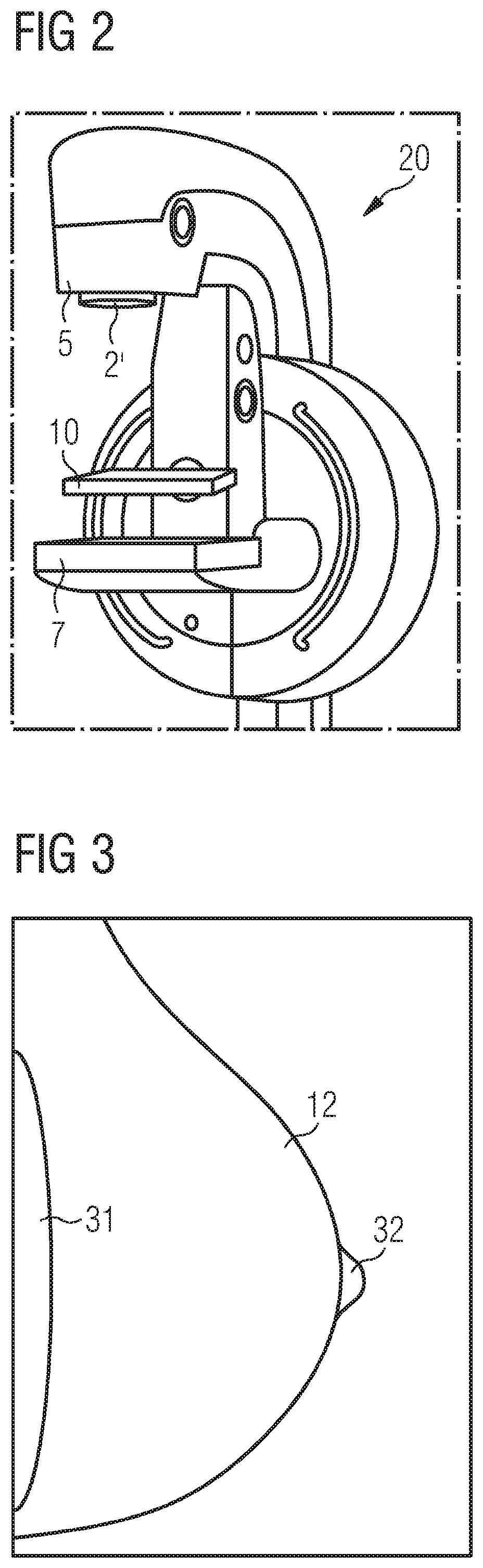Patent US11771384 Figure 2 – Positioning of an examination object in relation to an x-ray device