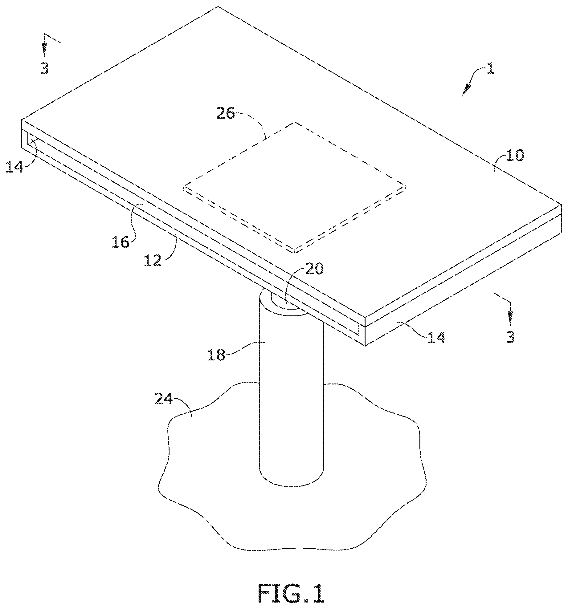 Patent US11771385 — Surgical or exam table that facilitates imaging during procedures — Figure 1