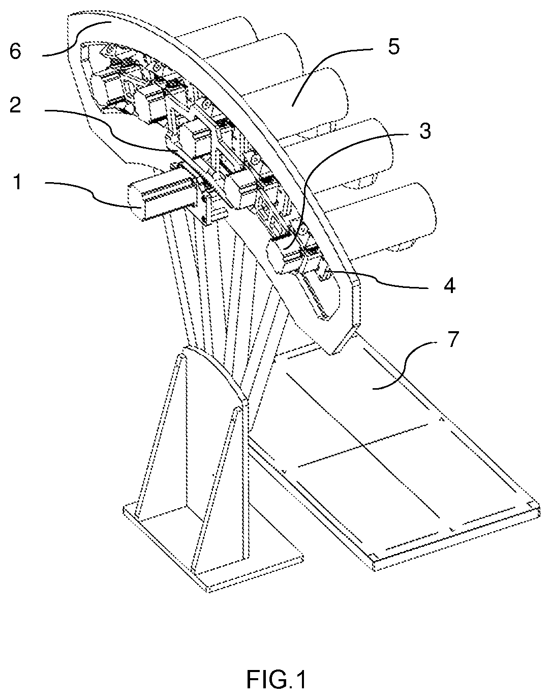 Patent US11771387 Figure 1 – Fast 3D radiography using multiple pulsed X-ray sources in motion