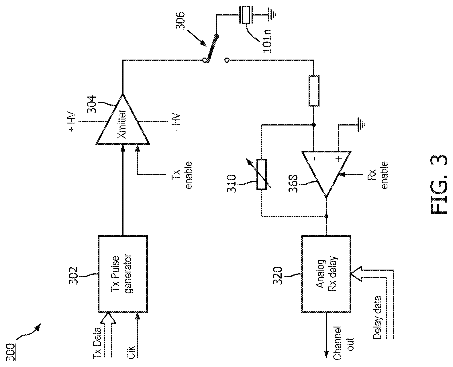 Patent US11771403 Figure 3 – Ultrasound probe with thirty-two channel digital microbeamformer