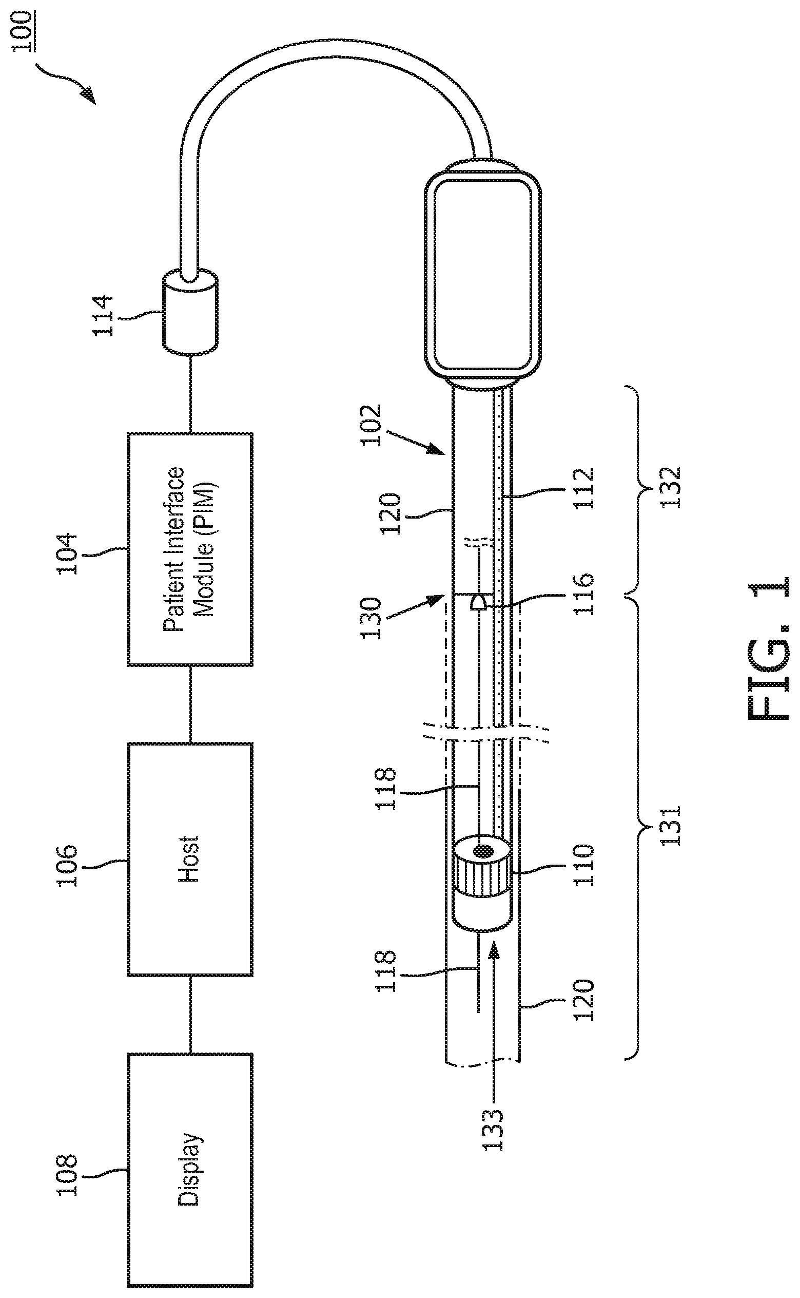 Patent US11771405 Figure 1 – Dynamic resource reconfiguration for patient interface module (PIM) in intraluminal medical ultrasound imaging