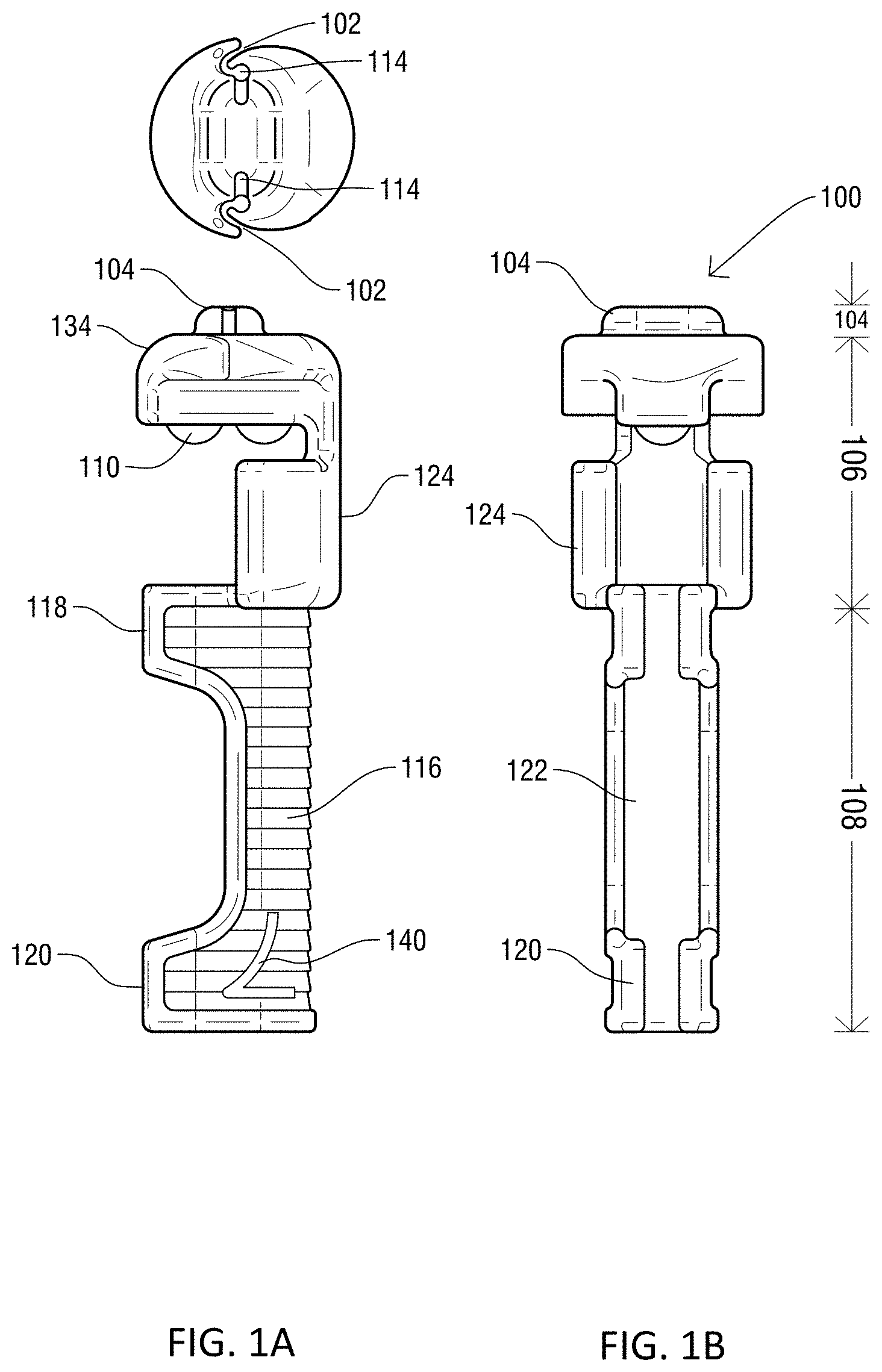 Patent US11771415 Figure 1 – Specialized knot pusher for surgical port closure and suturing devices