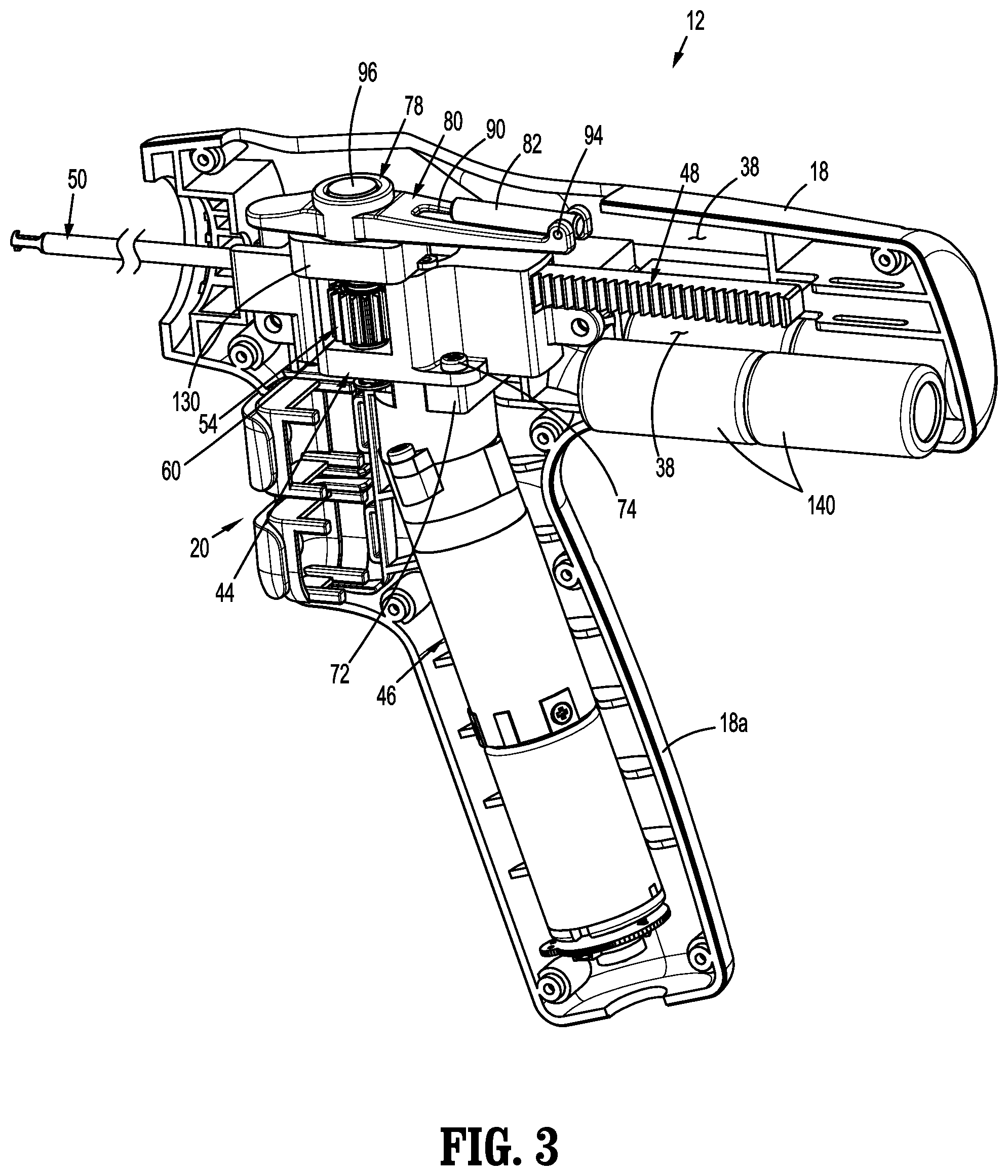Patent US11771423 Figure 3 – Powered stapling device with manual retraction