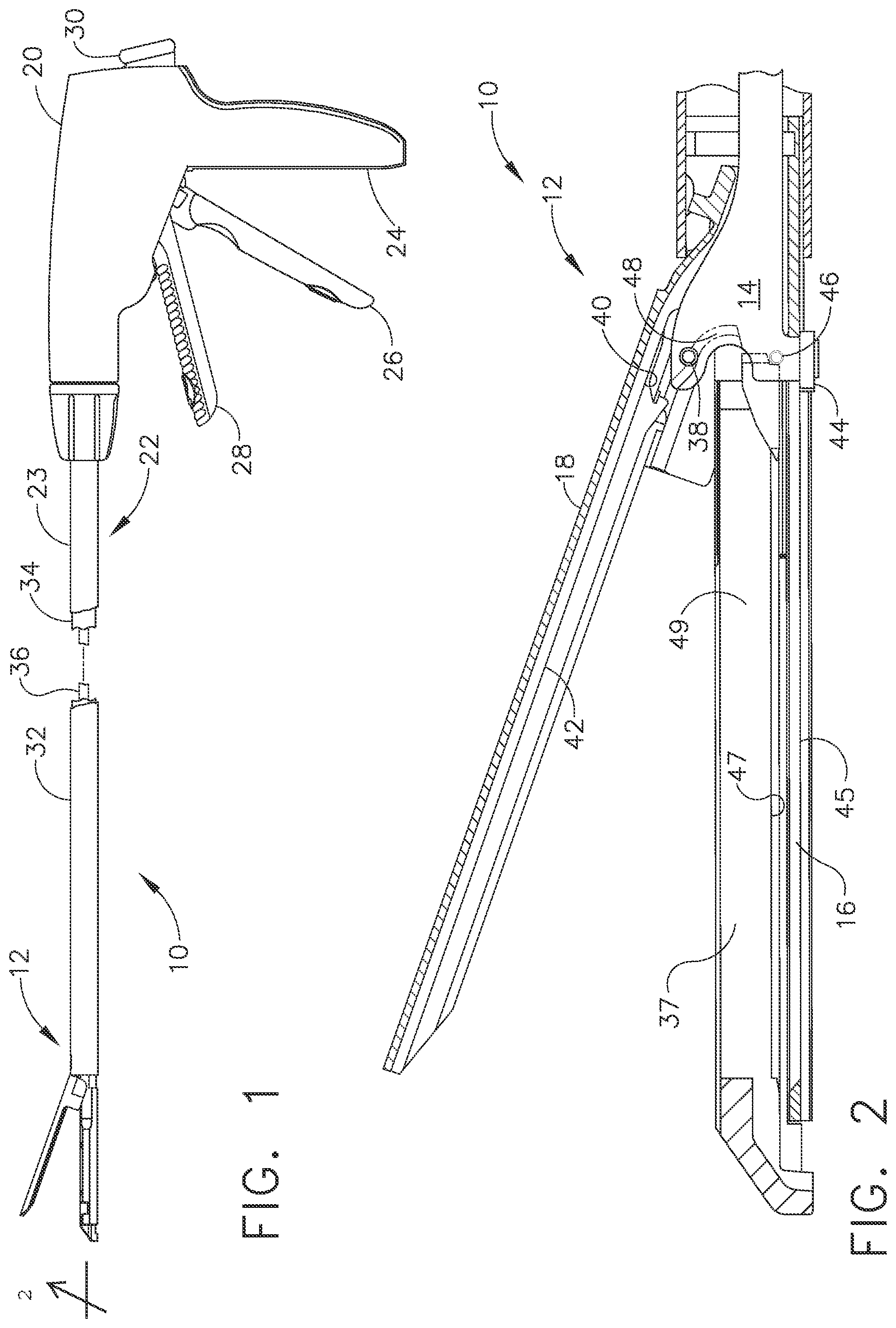 Patent US11771425 Figure 1 – Stapling assembly for forming staples to different formed heights