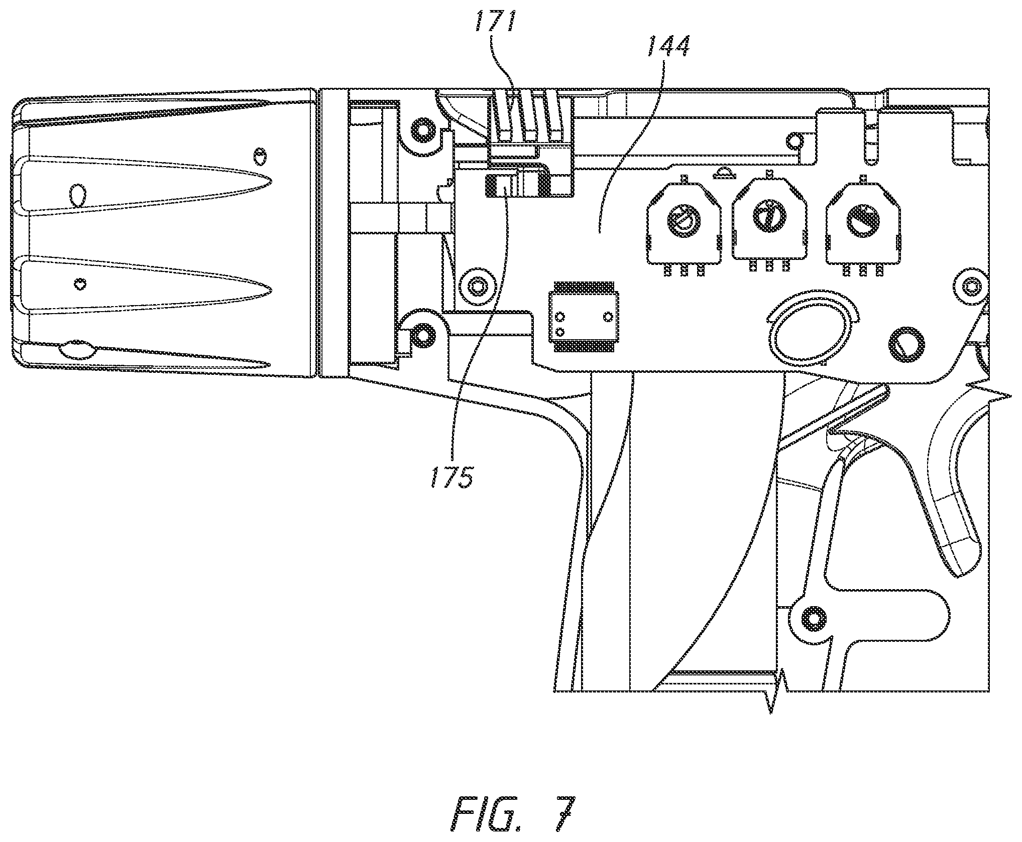 Patent US11771428 Figure 7 – Actuation shaft retention mechanism for surgical stapler