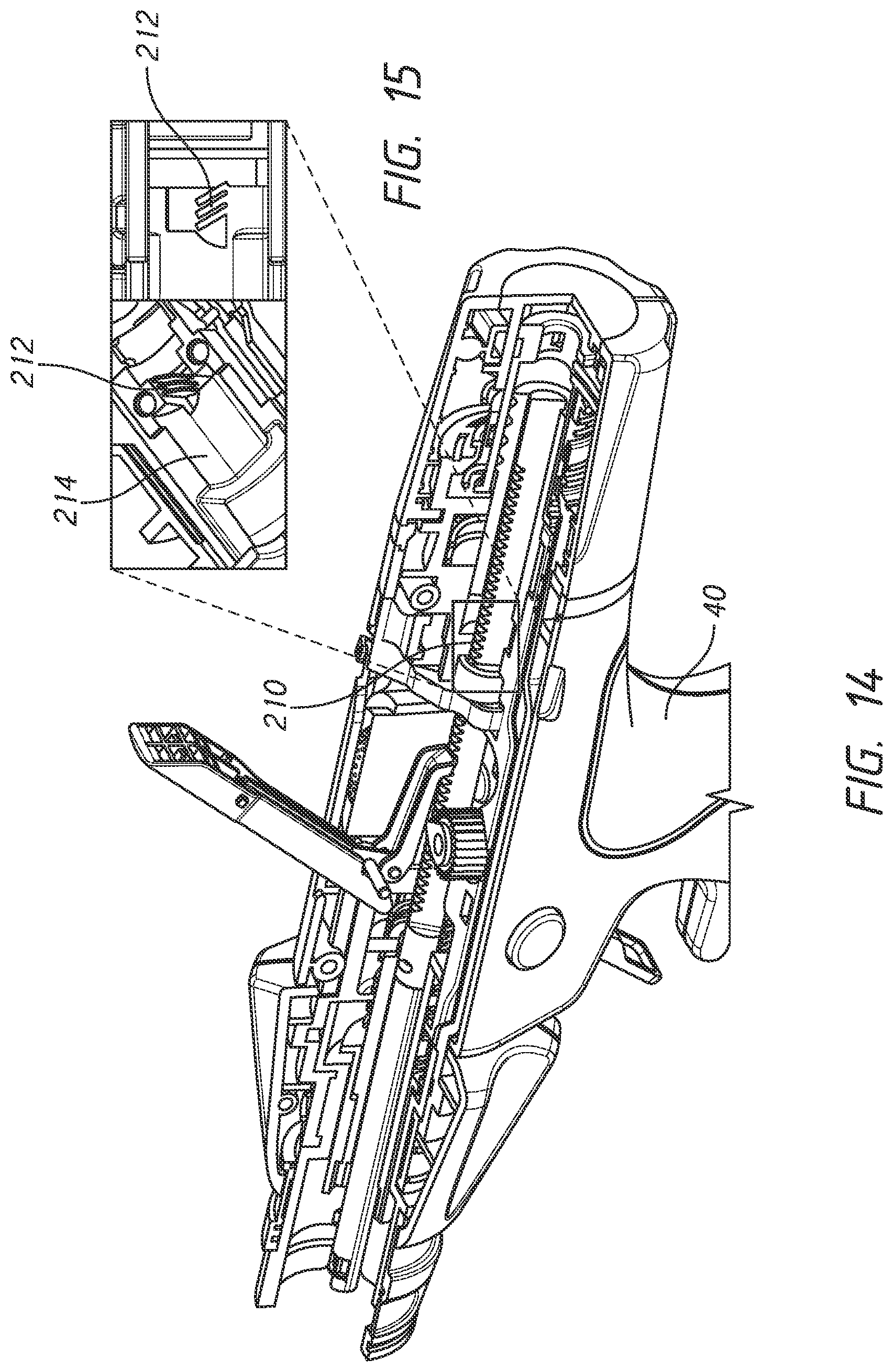 Patent US11771428 Figure 15 – Actuation shaft retention mechanism for surgical stapler