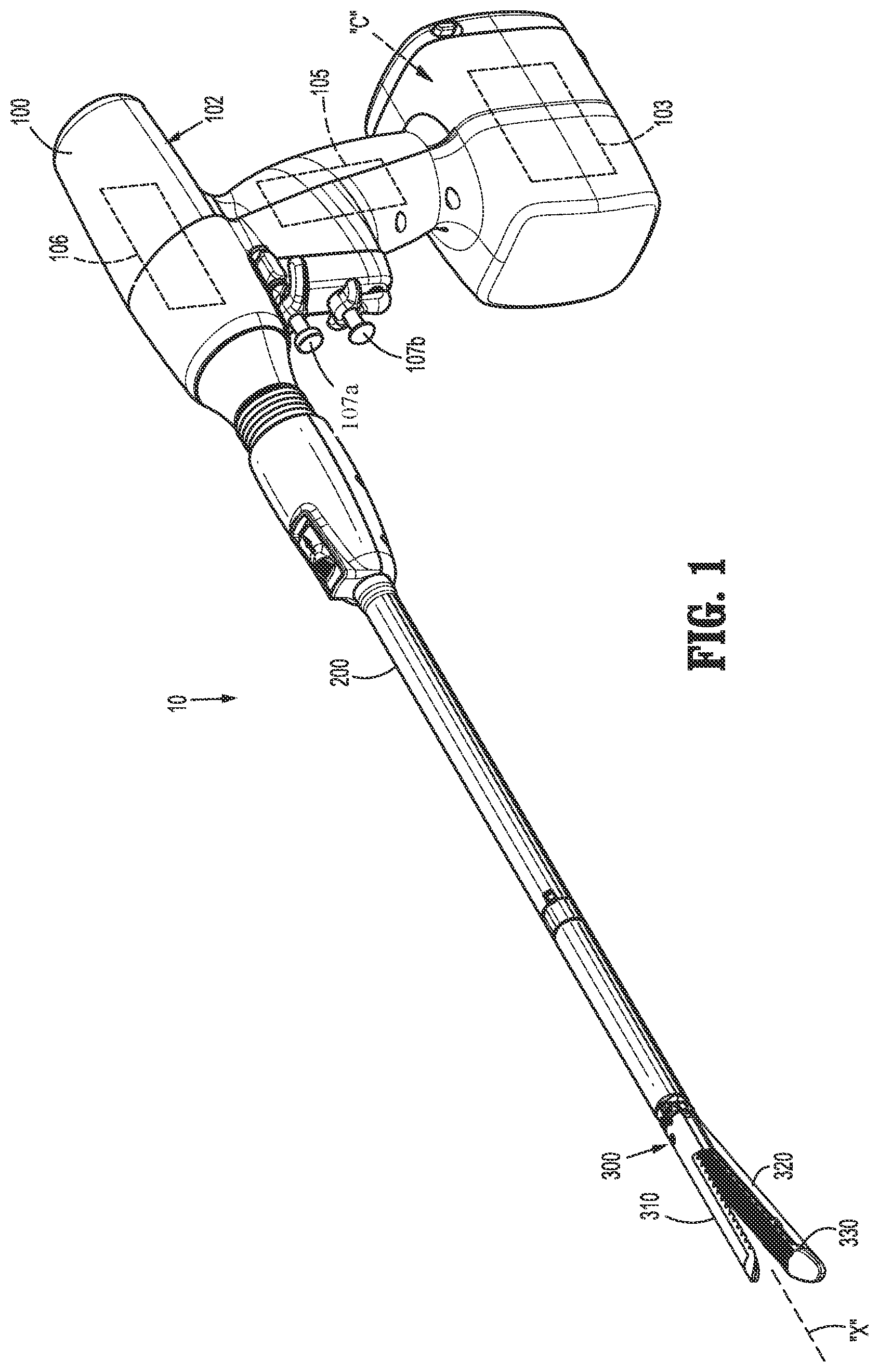 Patent US11771429 Figure 1 – Surgical stapling apparatus with tissue pockets