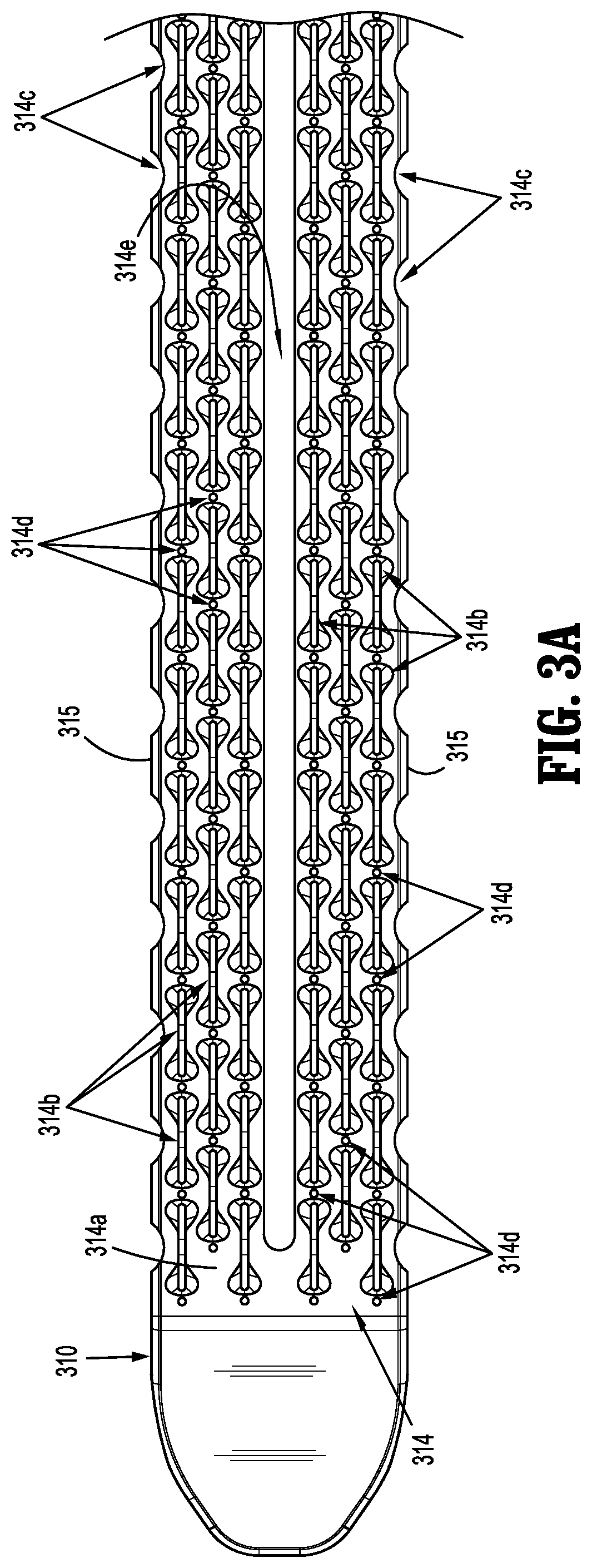 Patent US11771429 Figure 4 – Surgical stapling apparatus with tissue pockets